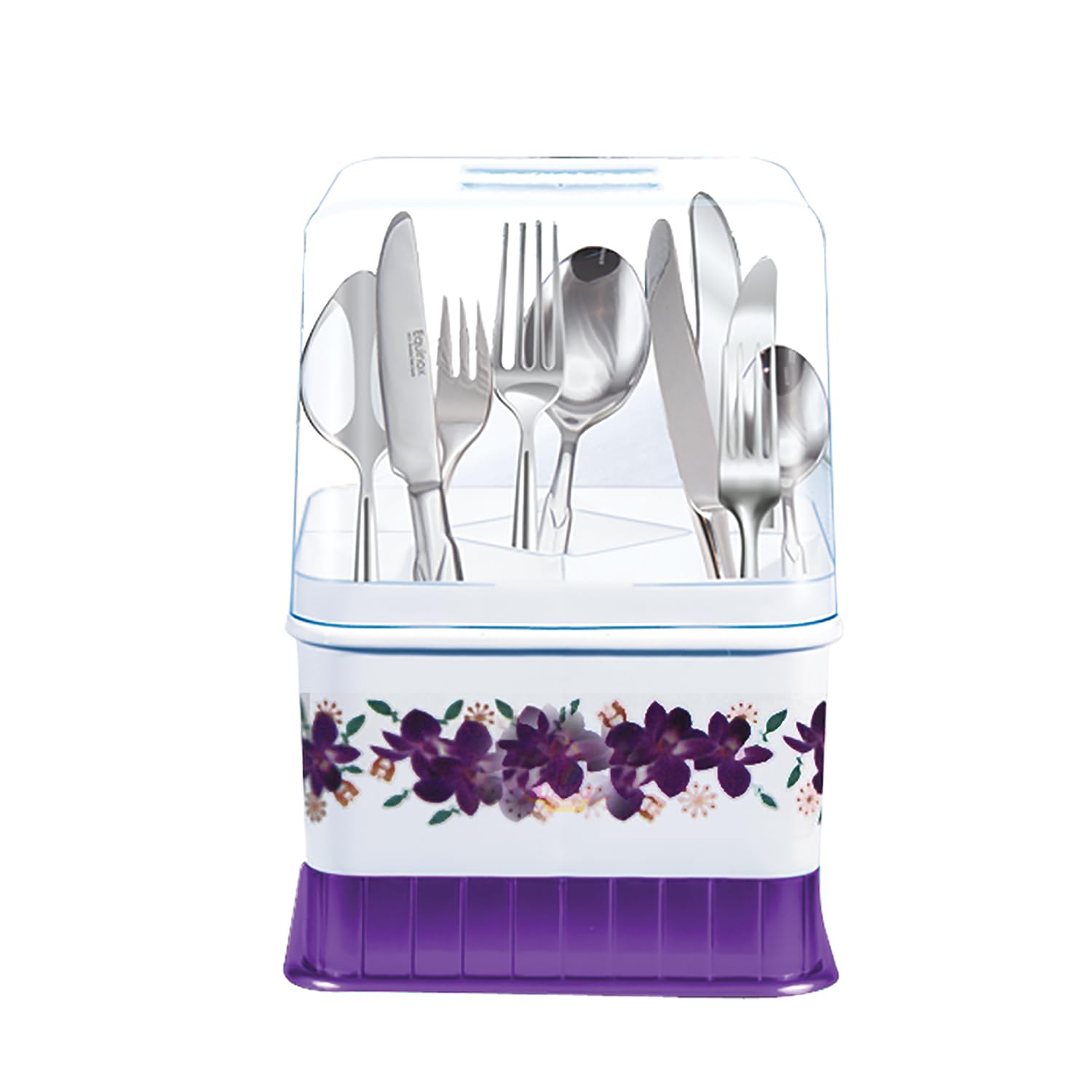 FAMILY PLASTICS Cutlery Stand | Utensil Holder for Spoon, Fork, Chopstick | Kitchen Cutlery Organizer Rack | Drainage Stand for Tableware | Printed Design-image-35