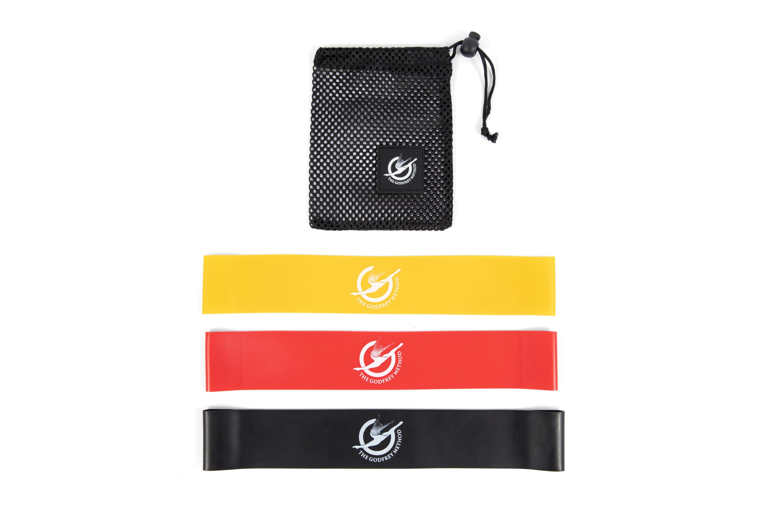 Mini Looped Bands (Resistance) - The Godfrey Method, 3 Pack - Yellow, Red, Black