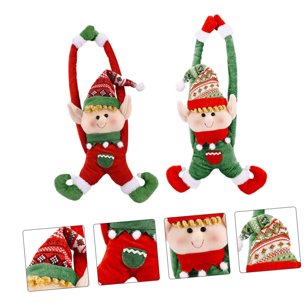 NOLITOY 2stücke Rote Weihnachts-Elfen Türdekoration Kreative Vorhangklammern Mit Lustigem Design Langlebig Und Vielseitig Für Fenster Türen Bäume Weihnachtliche Deko Für Drinnen Und Drauße