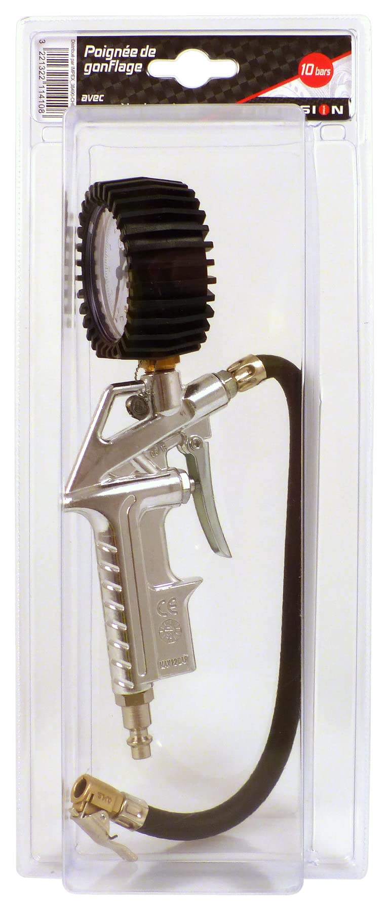 Precision-Steel poignée de gonflage manomètre homologué