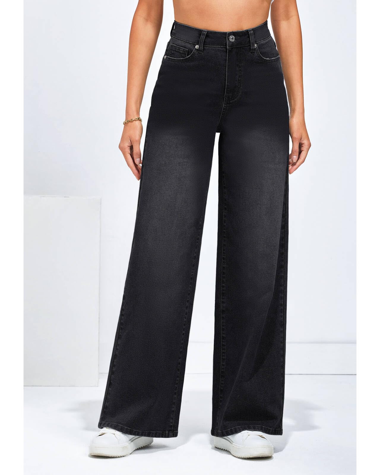 Vetinee Wide Leg Jeans Straight Jean Femme