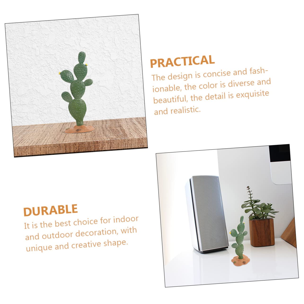 CLISPEED Cactus Artificiel 2 Pièces Décoration De Bureau Et Terrarium Plantes Succulentes Simulées 5.5 Pouces Matériau PVC pour Maison Jardin Et Bureau