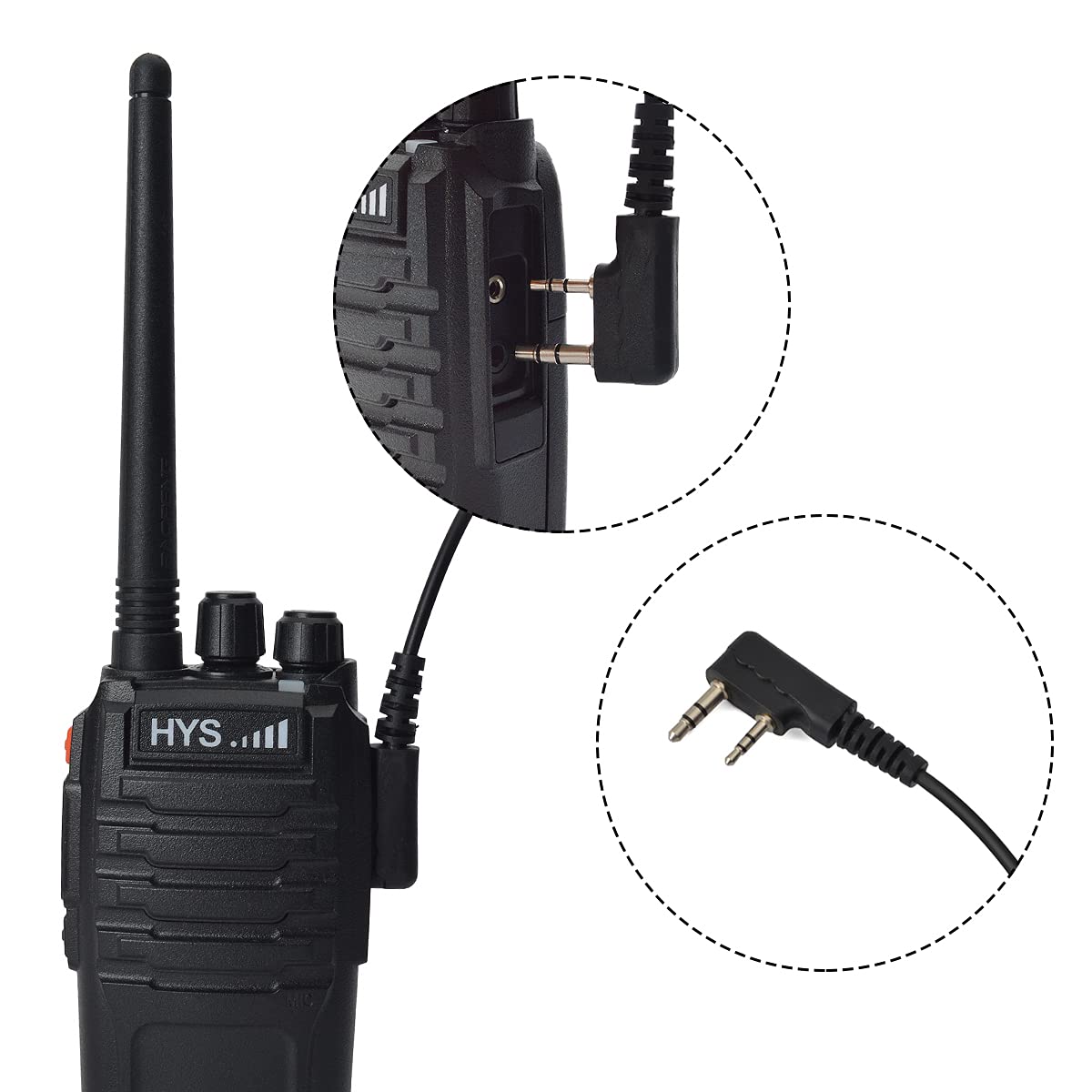 VILSFUL Walkie Talkie Auriculares Con Micrófono PTT Para Kenwood TK-2107 TK-3107 TK-2202 TK-2212 TK-3170 TK-3173 TK-3200 TK-3202 UV-5R BF-888S Tubo Acústico - Foto 4