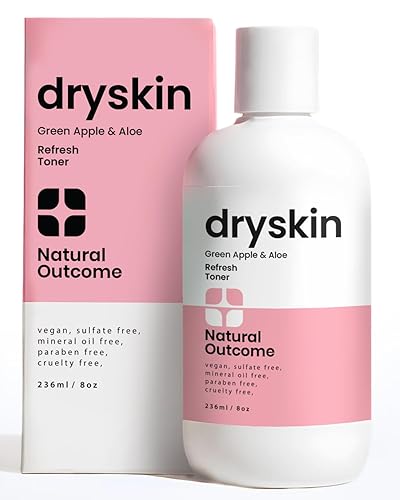 Tóner facial diario de piel seca de Natural Outcome Skincare, refrescante verde manzana y aloe vera (con lavanda y pepino) atractivo, libre de