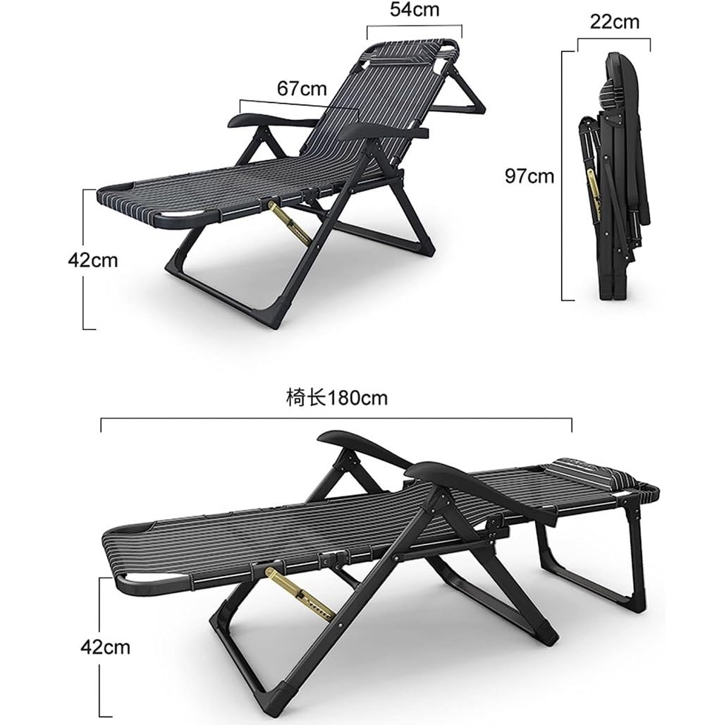 Chaise Longue inclinable réglable pour la Maison, la Plage, Le Camping, Chaise Longue Portable Pliable pour Jardin, terrasse, lit de Sieste extérieur avec Dossier réglable