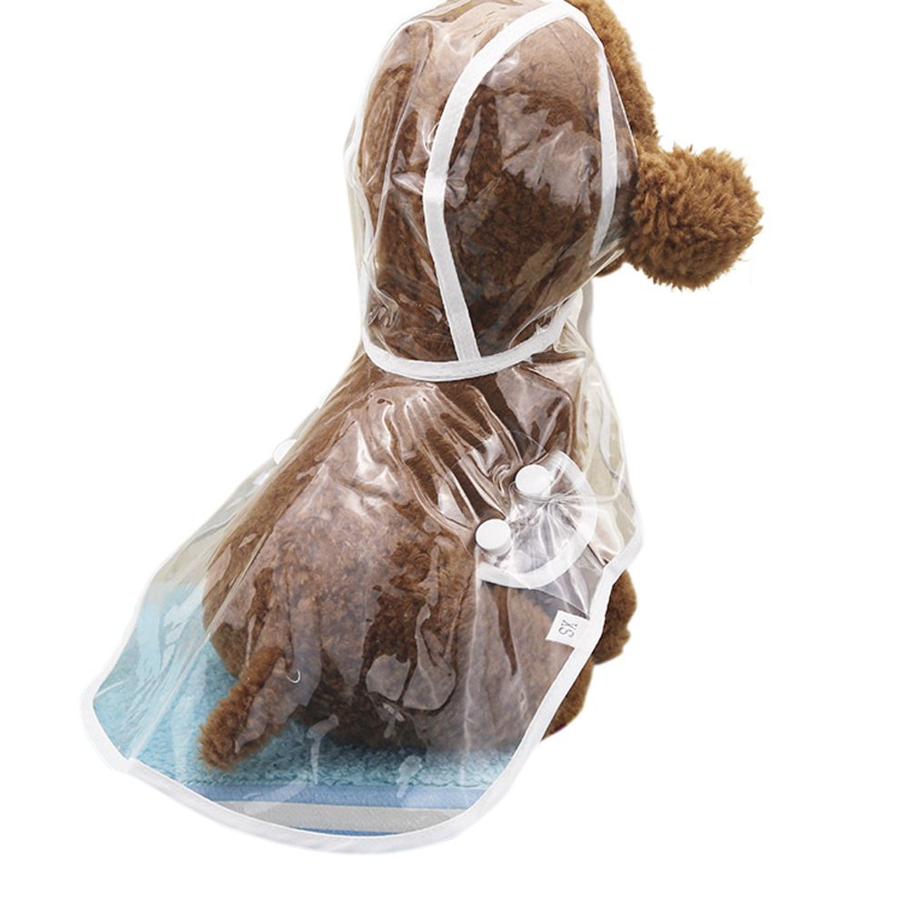 Waterproof Puppy Raincoat Pet Dog Rain Poncho Rainwear Cloth Clear XL
