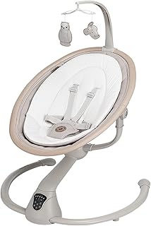 Maxi-Cosi Cassia Electric Baby Swing Chair, 0–6 Months, max 9kg, Baby Rocker, 12 melodies, 360° Seat Rotation, Automatic Motion Detection, 5 Swinging Speeds, 2 Recline Positions, Classic Beige