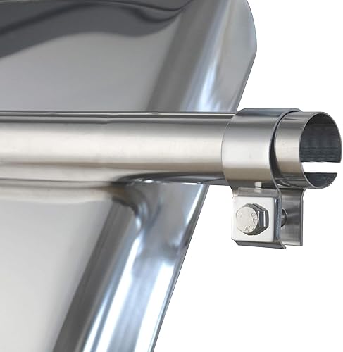 Miniatura 6 de BHTOP Guardabarros de cuarto de acero inoxidable para semirremolque, 24" x 24", soporte de tubo y herrajes de montaje incluidos, derecho izquierdo,