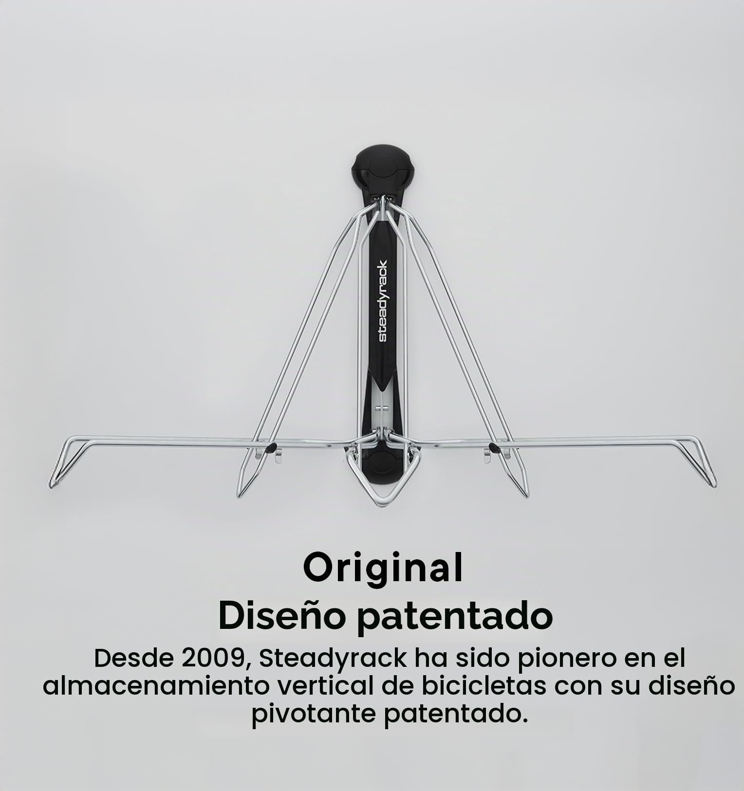 Steadyrack Portabicicletas - Soporte giratorio para bicicleta de montaña, soporta hasta 35 kg, apto para ruedas de 20 a 29 pulgadas y neumáticos de 2,1 a 2,8 pulgadas, montaje en pared plegable para