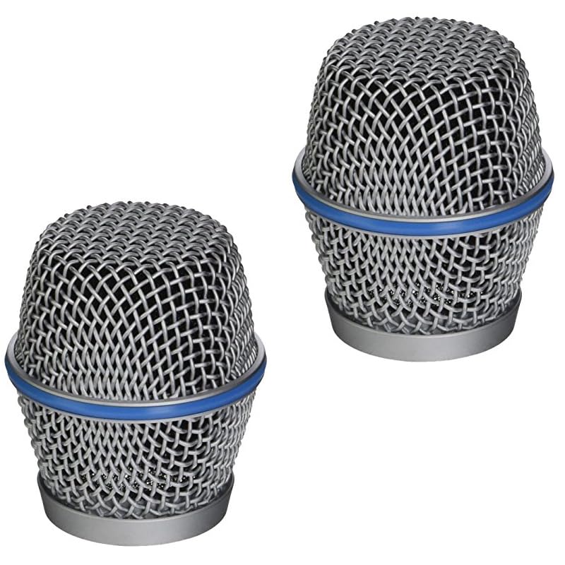Generisch RK312 Ersatzkorb für Shure Beta 87A und Beta 87C Vokalmikrofon, Silberfarbe, 2-Pack