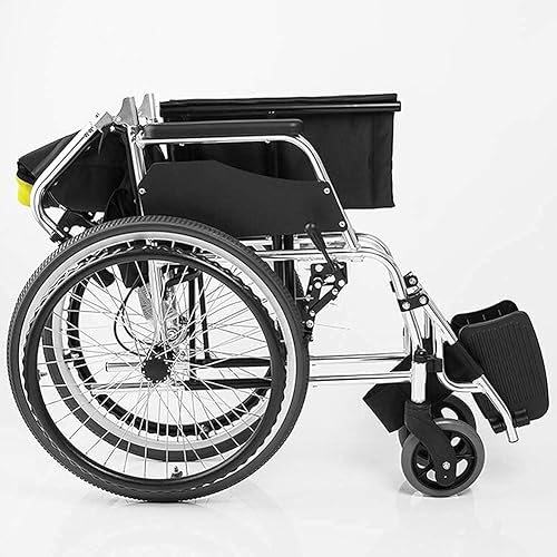 Miniatura 3 de NEOCHY Silla de ruedas portátil plegable y ligera con cinturón de seguridad, alimentación eléctrica o manipulación manual