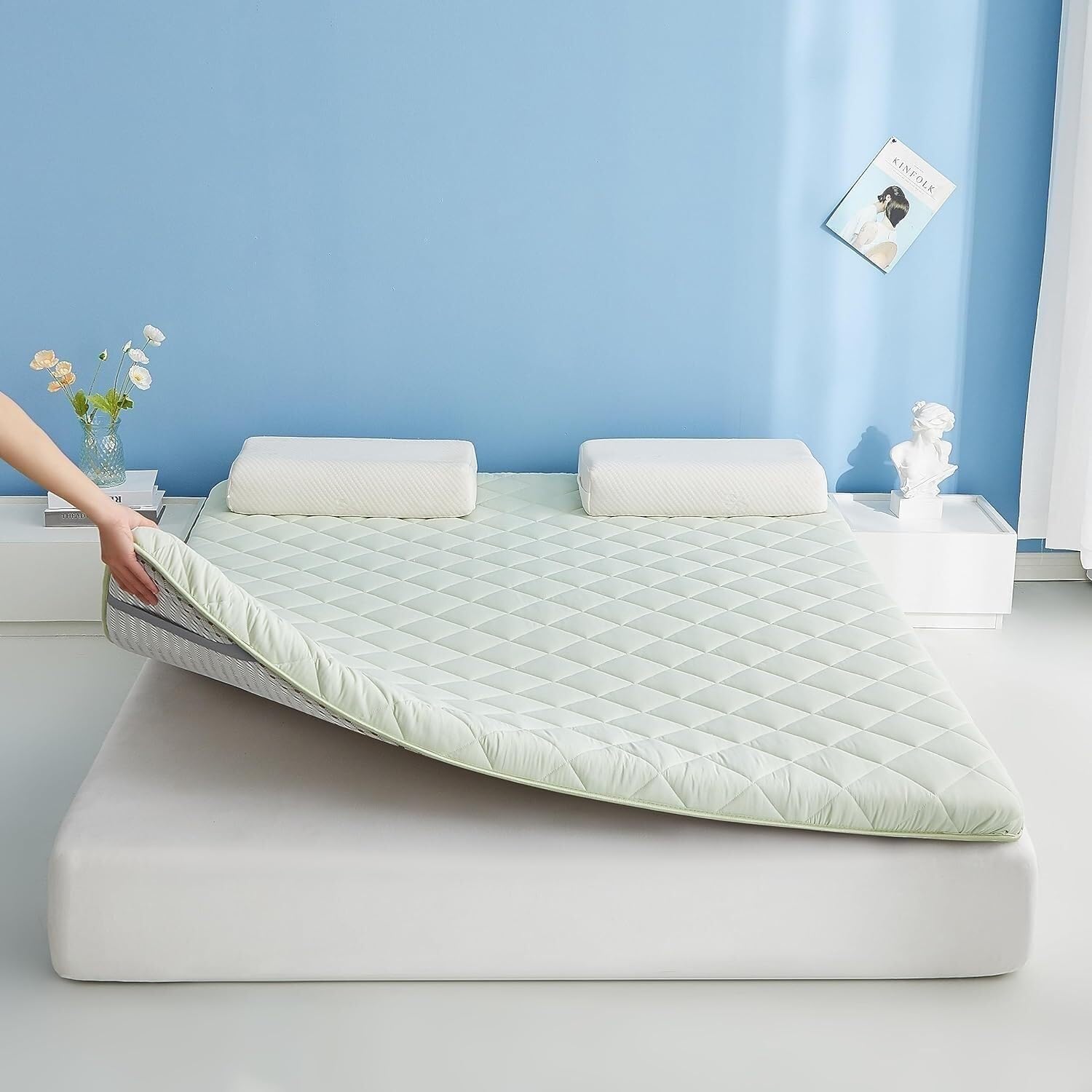 Materasso futon giapponese, morbido e pieghevole, portatile, per lettino, letto degli ospiti, divano da campeggio, singolo, matrimoniale, futon