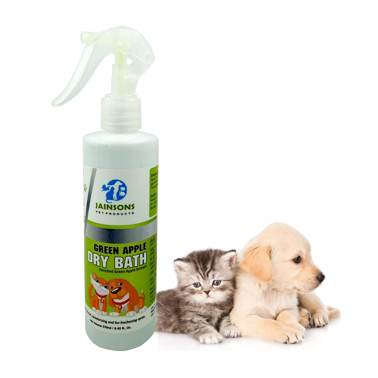 Jainsons Pet Products Green Apple Dry Bath 250ml For Dogs Natural Deodorizing Spray for Dogs | Best Dog Spray for Smelly Dogs | Made with Green Apple | Cruelty Free, Sulfate & Paraben Free, pH Balanced for Dogs (B09WQZPQRJ) Amazon Price History, Amazon Price Tracker