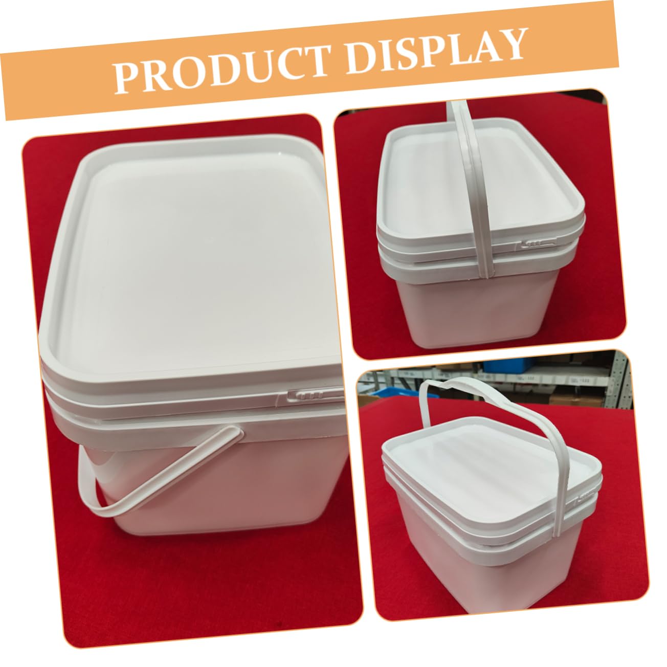 ORFOFE Secchio da Trasportare Vernice Leggero Pp in per Bianco da Plastica 10l con Manico Coperchio Facile Conservazione e Pittura