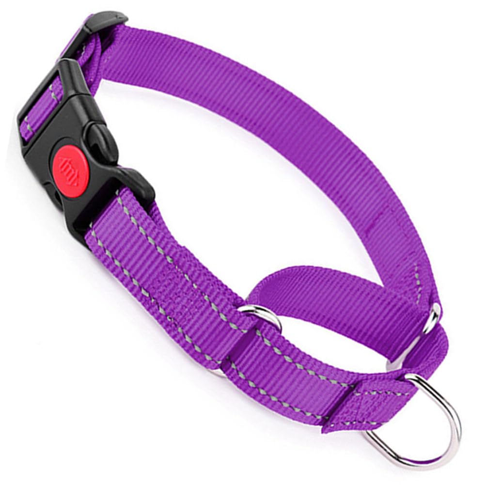 Martingale Collar For Dogs With Quick Release Buckle, Reflective Dog Choker Collar For Large Dogs Escape Proof No Slip Training Martingale Dog Collars For Medium Large Pets (Purple, L)