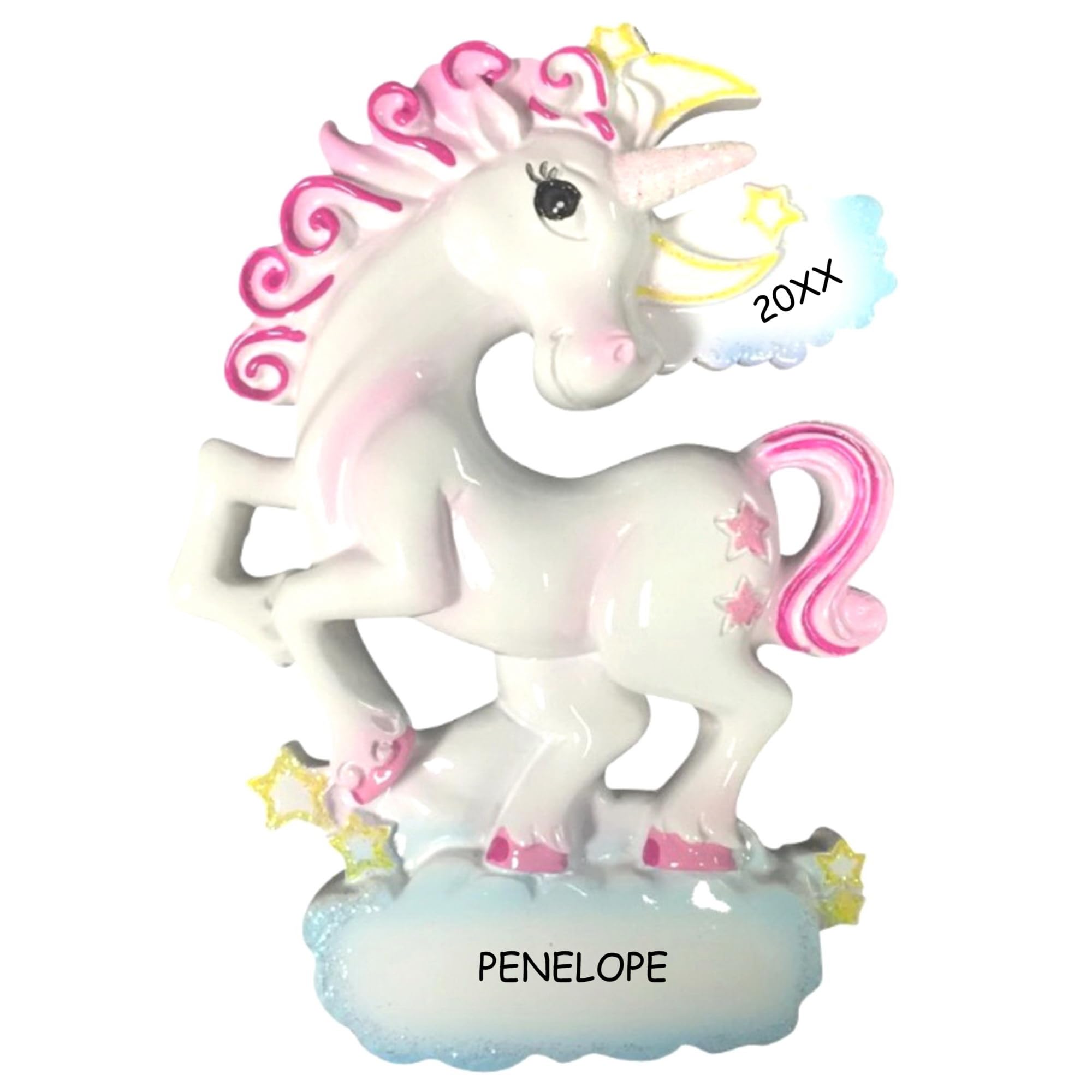 Personalized Unicorn Kids Christmas Ornament (Whimsical)