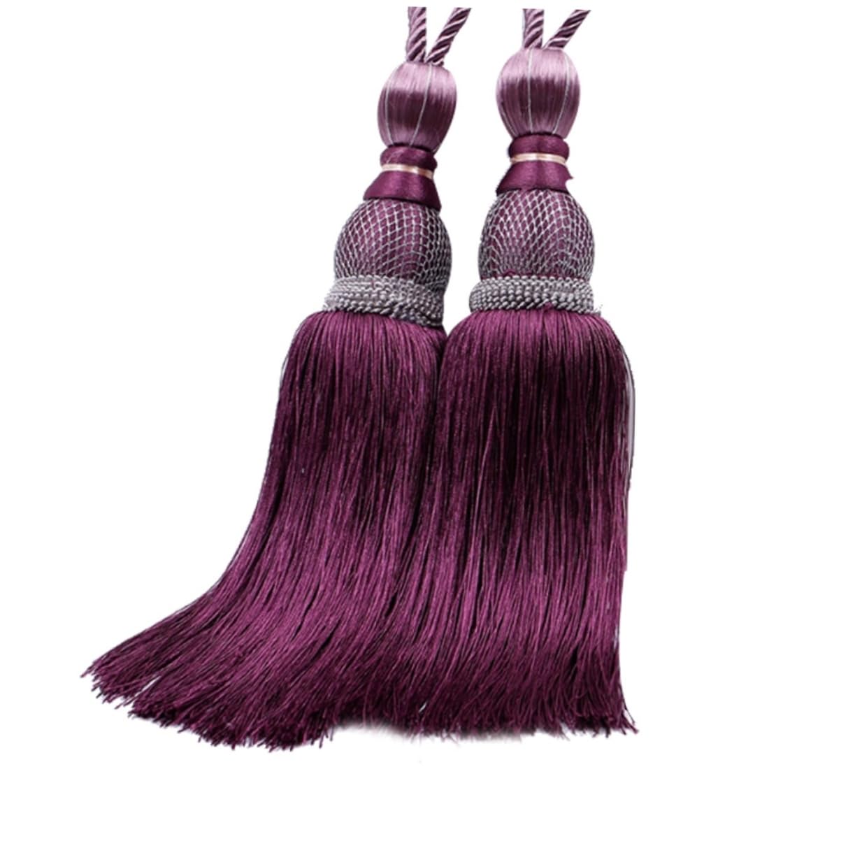 Embrasses de Rideaux, Supports de Rideaux, Lot de 2, Pompons de Rideaux, Cordons de Fixation pour Rideaux, Sangles de Pompons, Accessoires pour Rideaux, Sangles de Rideaux (comme illustré)