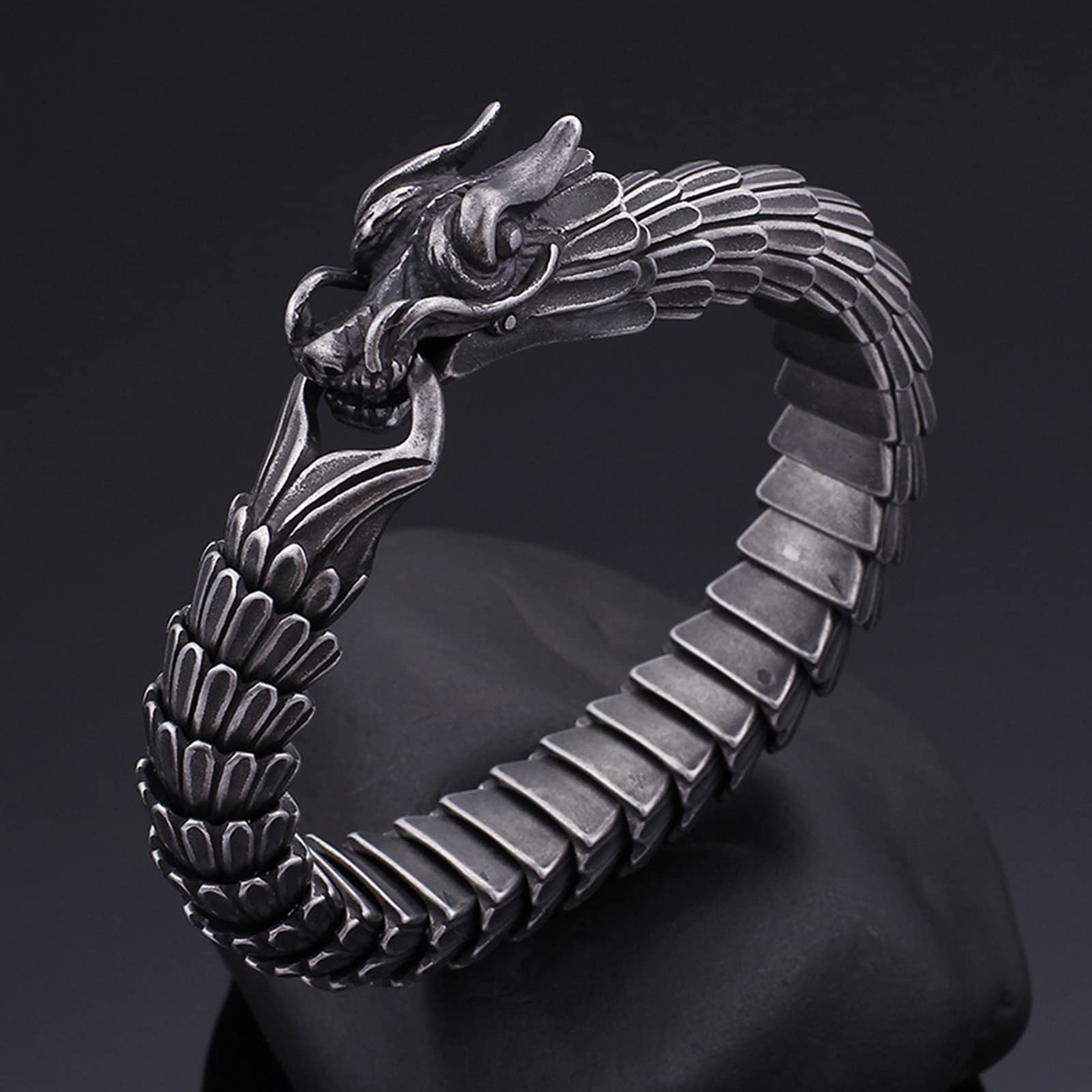 Männer aus rostfreiem Stahlarmband, Dragon Scale Muster, Paar Armband, Geschenk, Geburtstag, Valentinstag für ihn