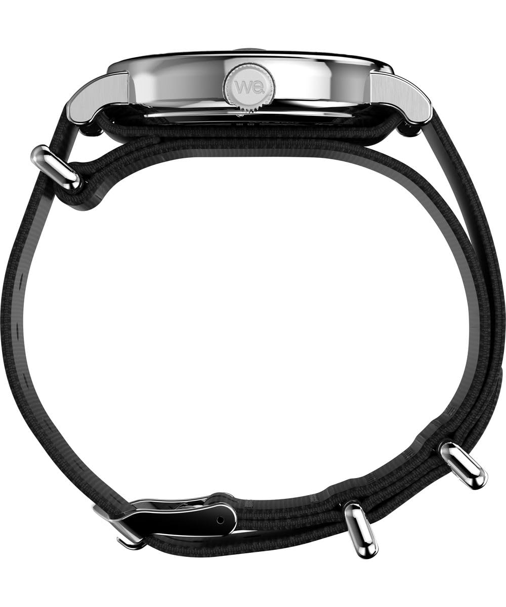 Timex Weekender Tw2W86100 Zegarek Męski, 40 mm, Czarny Pasek z Tkaniny, Czarna Tarcza i Koperta w Odcieniu Srebra