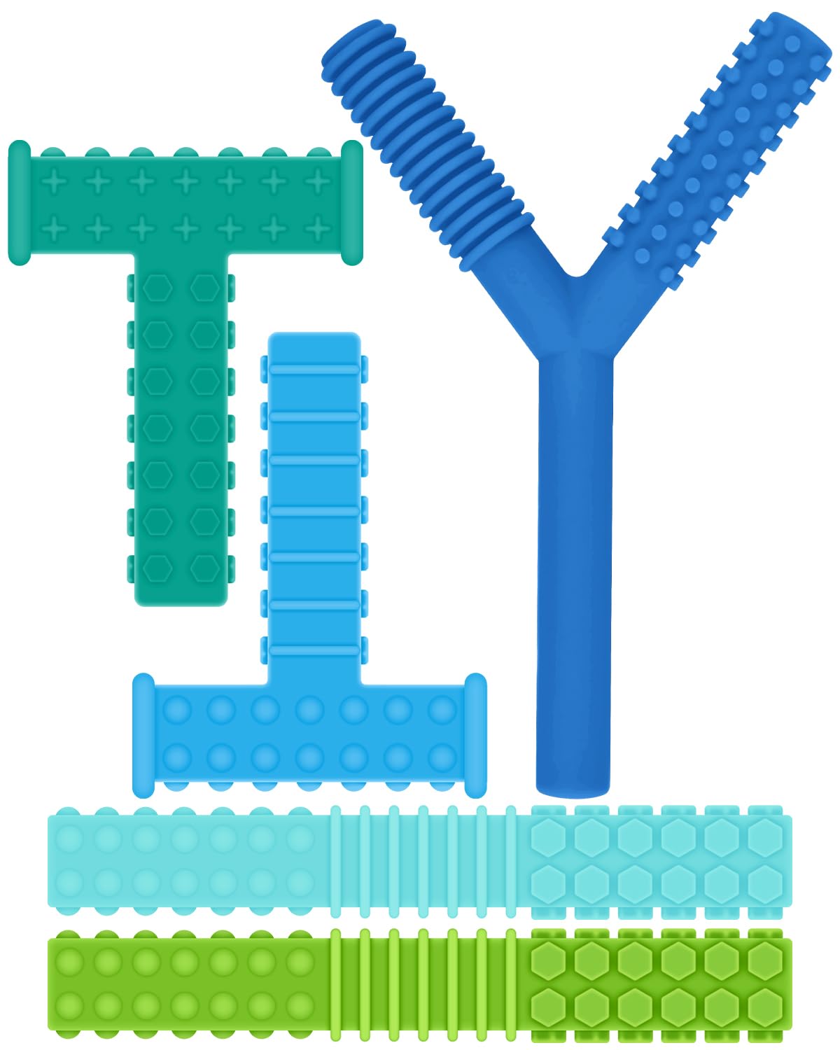 5 Pack Sensory Chew Toys for Autism, ERKOON Sensory Chew or Teething Aid for Autism, ADHD, SPD, Chewies with Special Needs, Oral Motor Chewy Tool for Sensory Kids