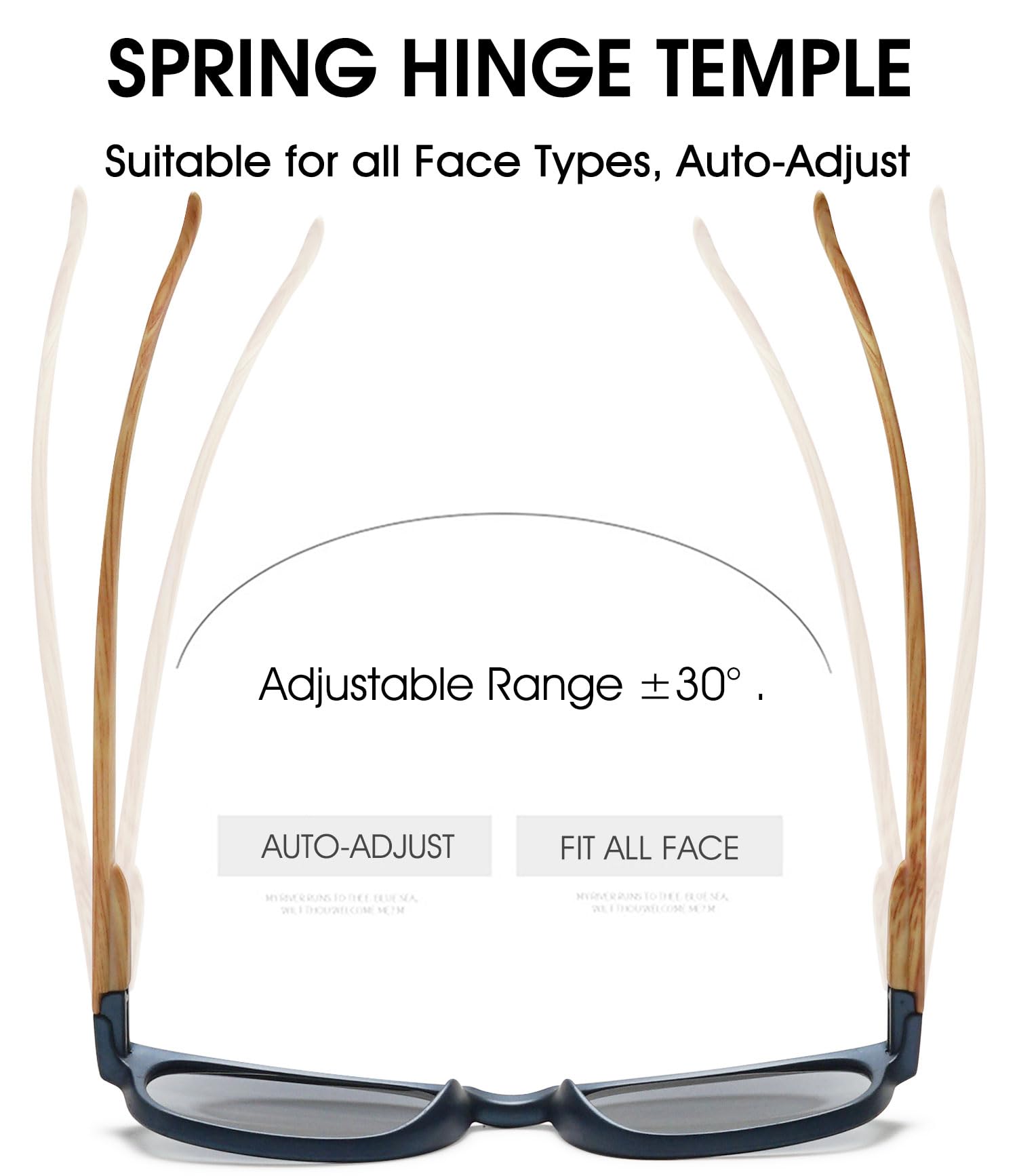 VEVESMUNDO Sonnenlesebrille Blaulichtfilter Holz Getönt Lesebrille Damen Herren Sehhilfe Holzsonnenbrillen mit sehstärke +1.0,+1.5,+2.0,+2.5,+3.0,+3.5,+4.0