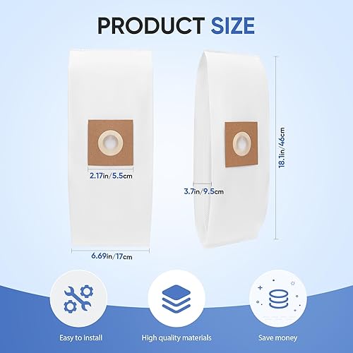 Miniatura 3 de Paquete de 12 bolsas de vacío con filtro tipo Y para aspiradoras Hoover WindTunnel de estilo vertical Y, Z, YZ, repuesto para piezas 4010100Y,