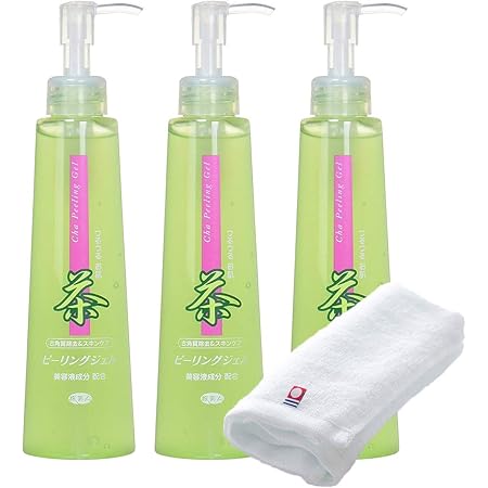 Amazon アズマ商事 お値段そのまま 今治タオルが付いてくるお買い得セット 茶ピーリングジェル 0ｇ３本入りセット ヒアルロン酸含有 スキンケア つるつるお肌 旅美人 馬油store ゴマージュ ピーリング 通販