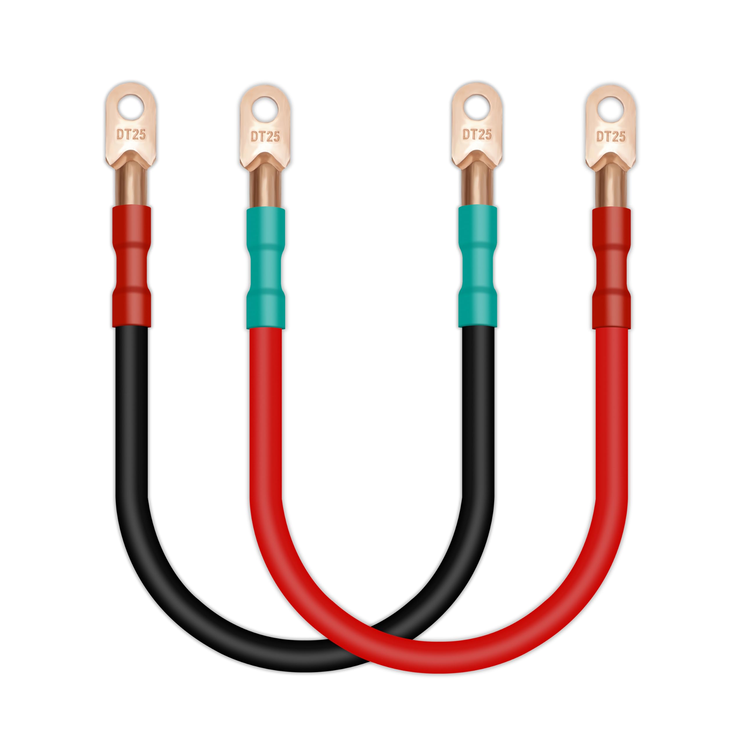 Golf Cart Battery Cables 4 AWG 12in for EZGO TXT 1994-UP 36V/48V 4 Gauge Pure Copper Wire