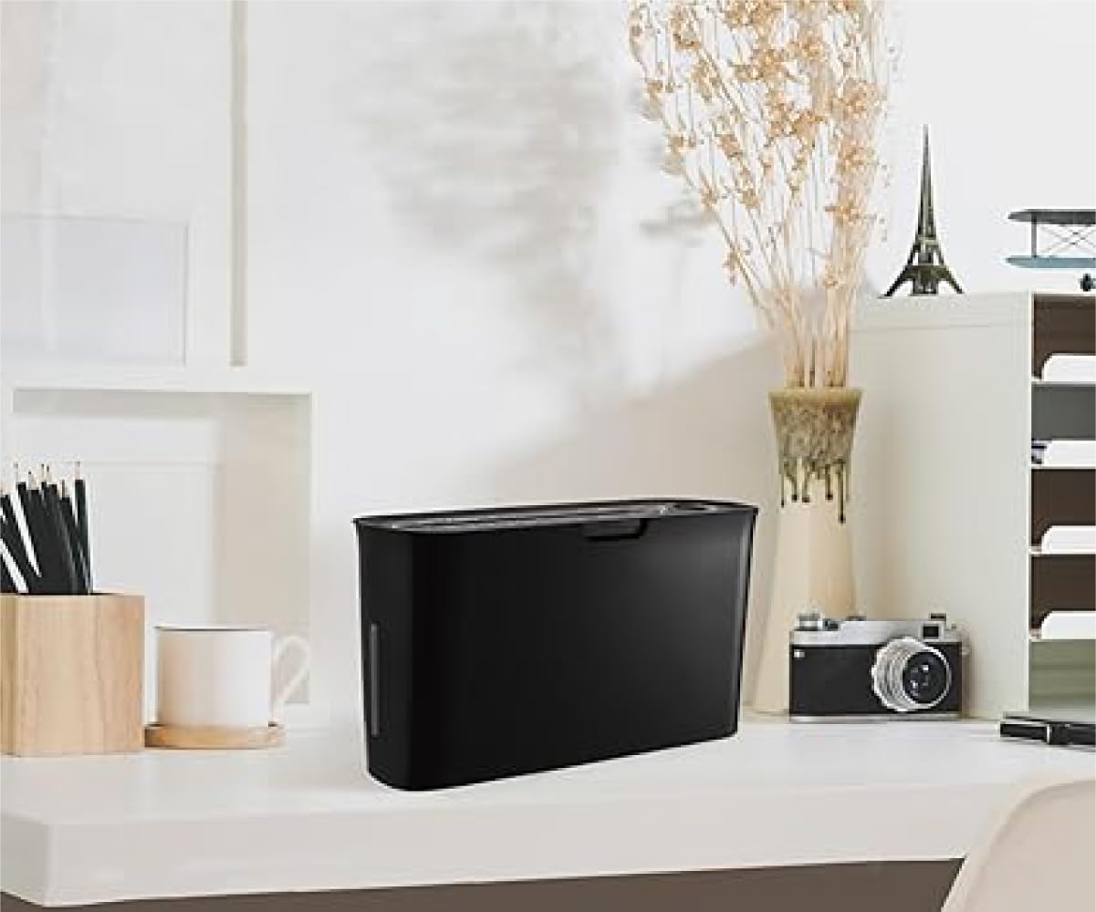 Trituradora de papel para oficina en casa, diseño compacto negro, 2 hojas de papel de corte transversal, 10 minutos de tiempo de funcionamiento B08BK
