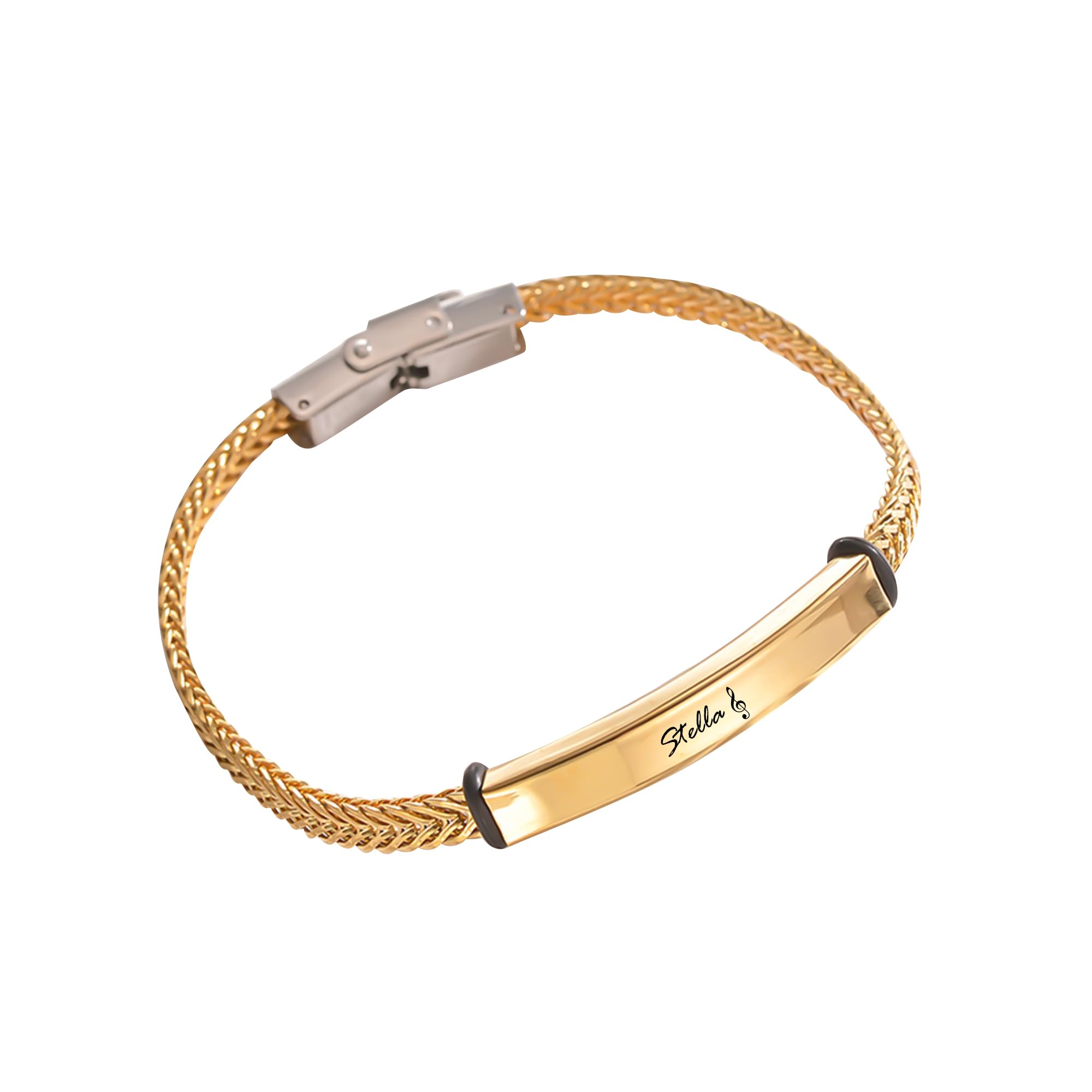 yrozvw Pulsera personalizada de acero inoxidable para hombre,Pulsera trenzada personalizada con fecha grabada Iniciales Regalo de cumpleaños para hombre/padre/marido/abuelo