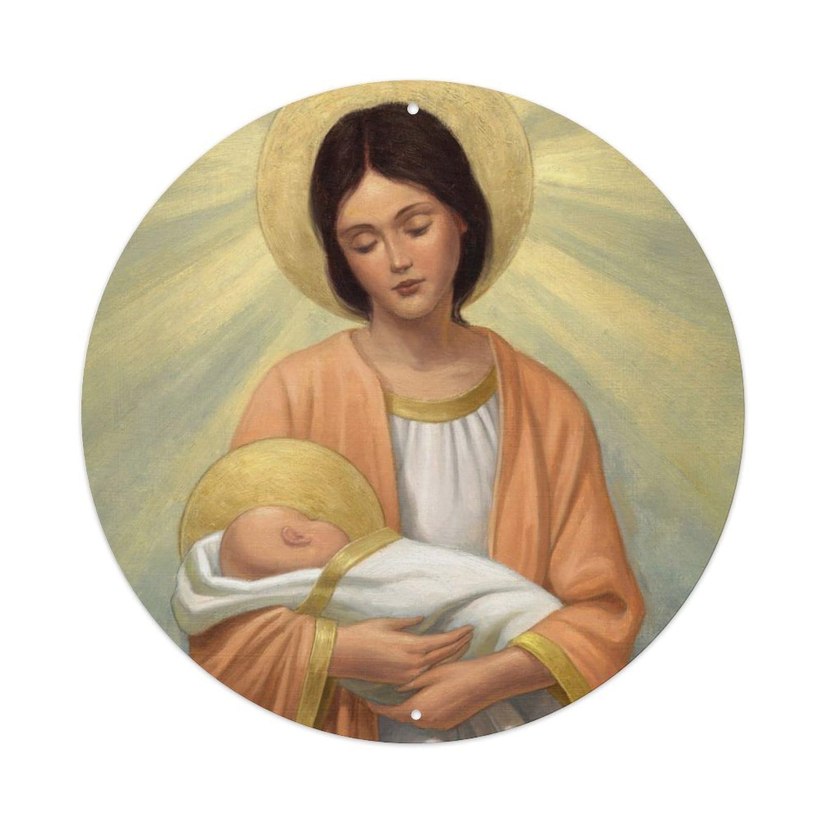 Vintage Angel Angels Holding Little Babies Metal Tin Sign