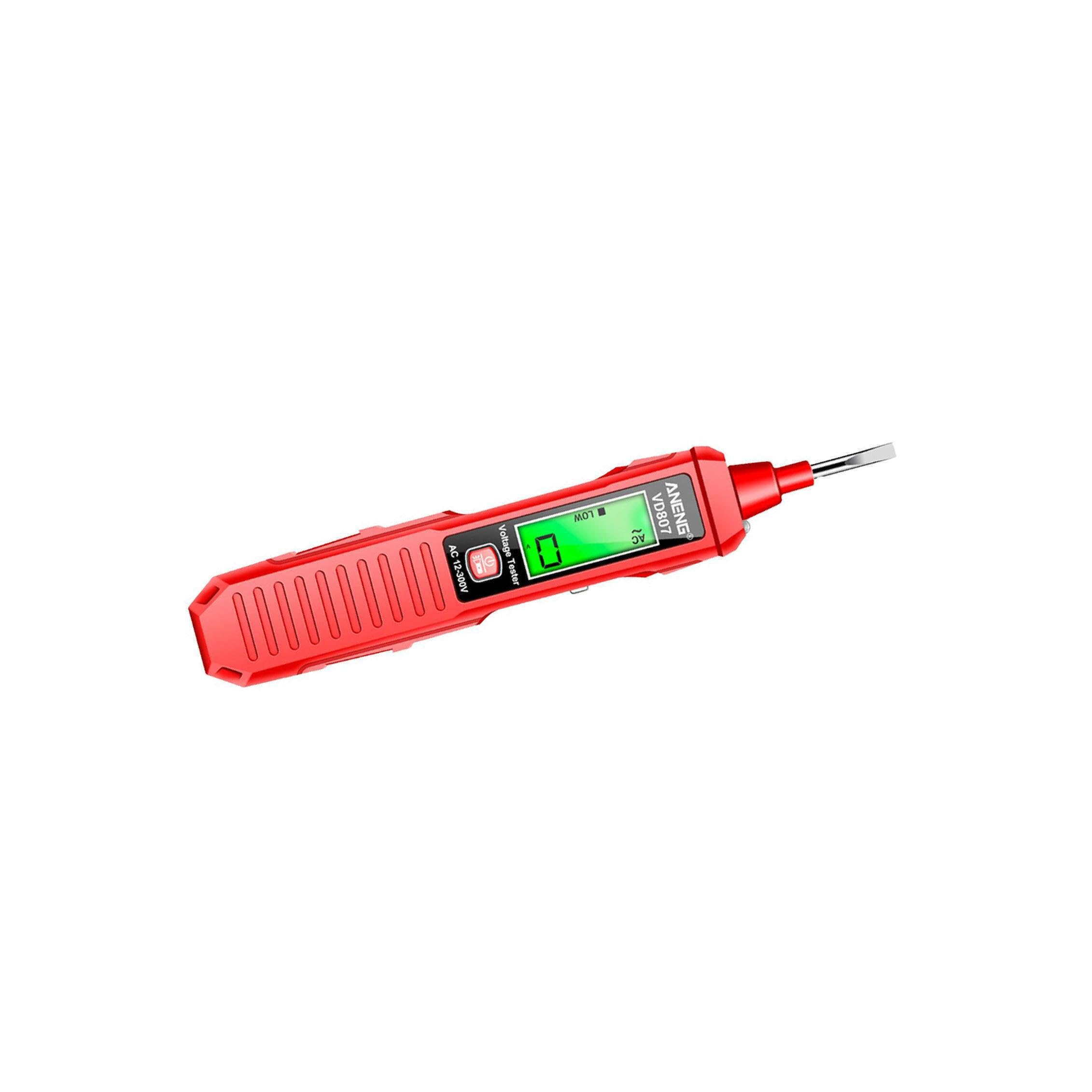 AUYXSSZ Electricity Detect Pen Flashing Alarm Screwdriver with LCD Display and Compact Suitable for Various Work Environments Non Contact Voltage Tester Pen, Red, 16.64x2.96x1.8cm