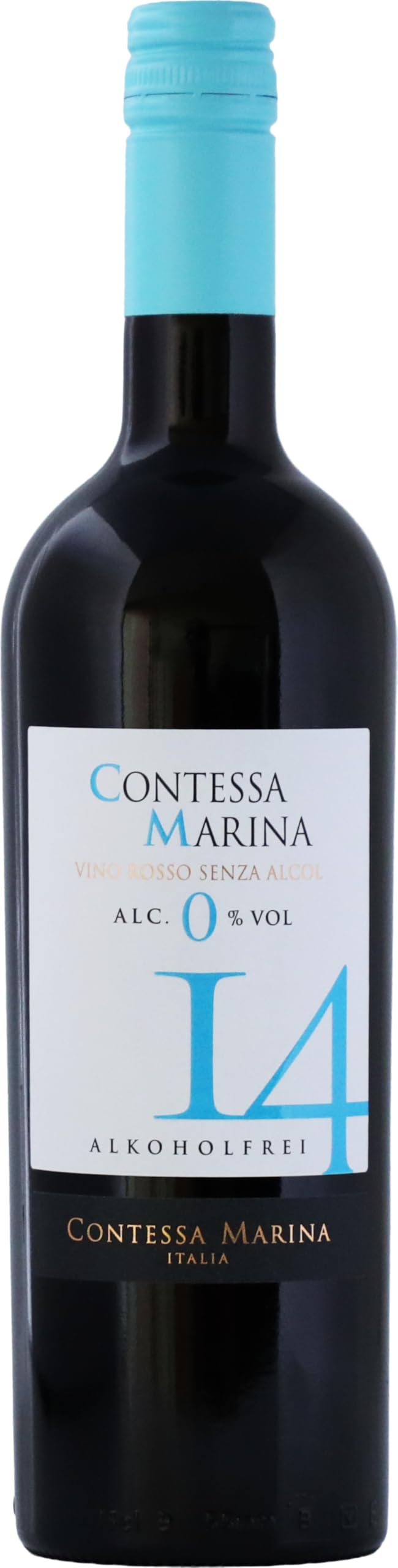 Zero Rosso "14" Contessa Marina Apulien Italien entalkoholisierter Rotwein (1x0,75l)