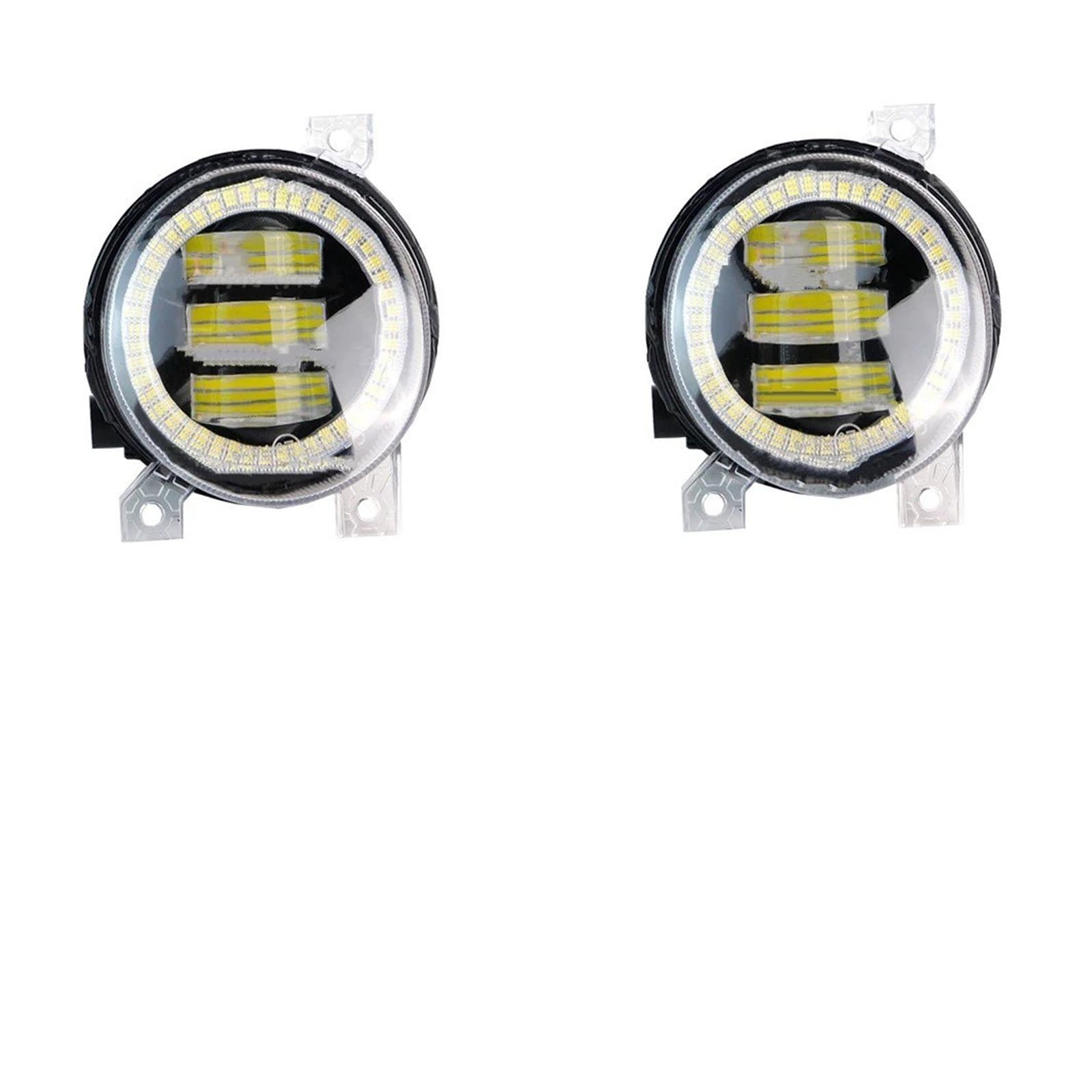 Faro Antiniebla Para VW Para Touran (1T1, 1T2) 2003-2010 Derecha + Izquierda Canbus Angel Eye LED Luz Antiniebla DRL Lámpara Circulación Diurna 1 Par(8With Angel Eye)