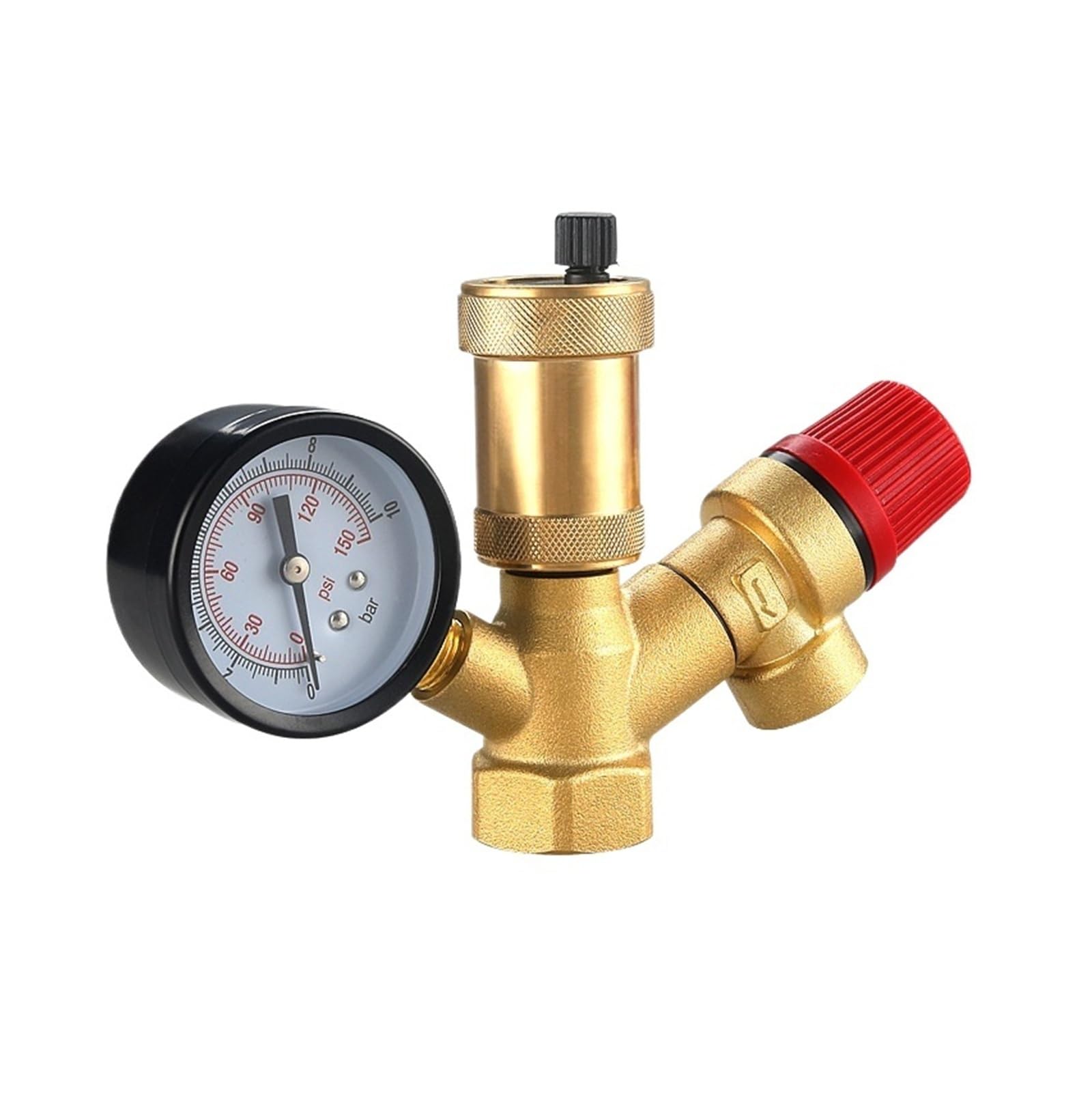 Válvula de alivio de presión de latón, 1 pulgada, ventilación automática de gas, válvula de sistema hidrónico resistente, rosca hembra DN25, diseño duradero para un funcionamiento eficiente