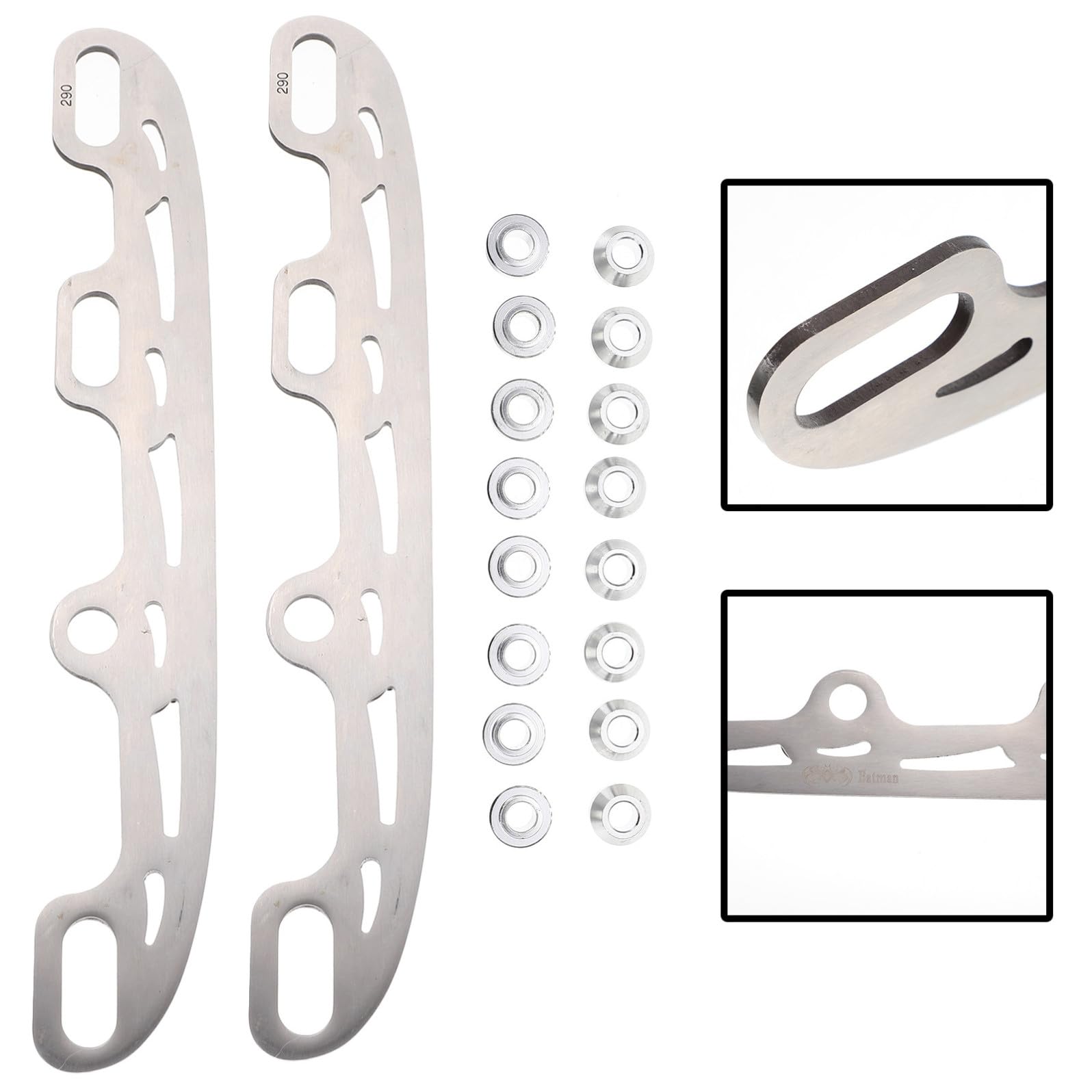 Lames de Patins de Rechange en Acier Inoxydable, Argenté 290 Mm