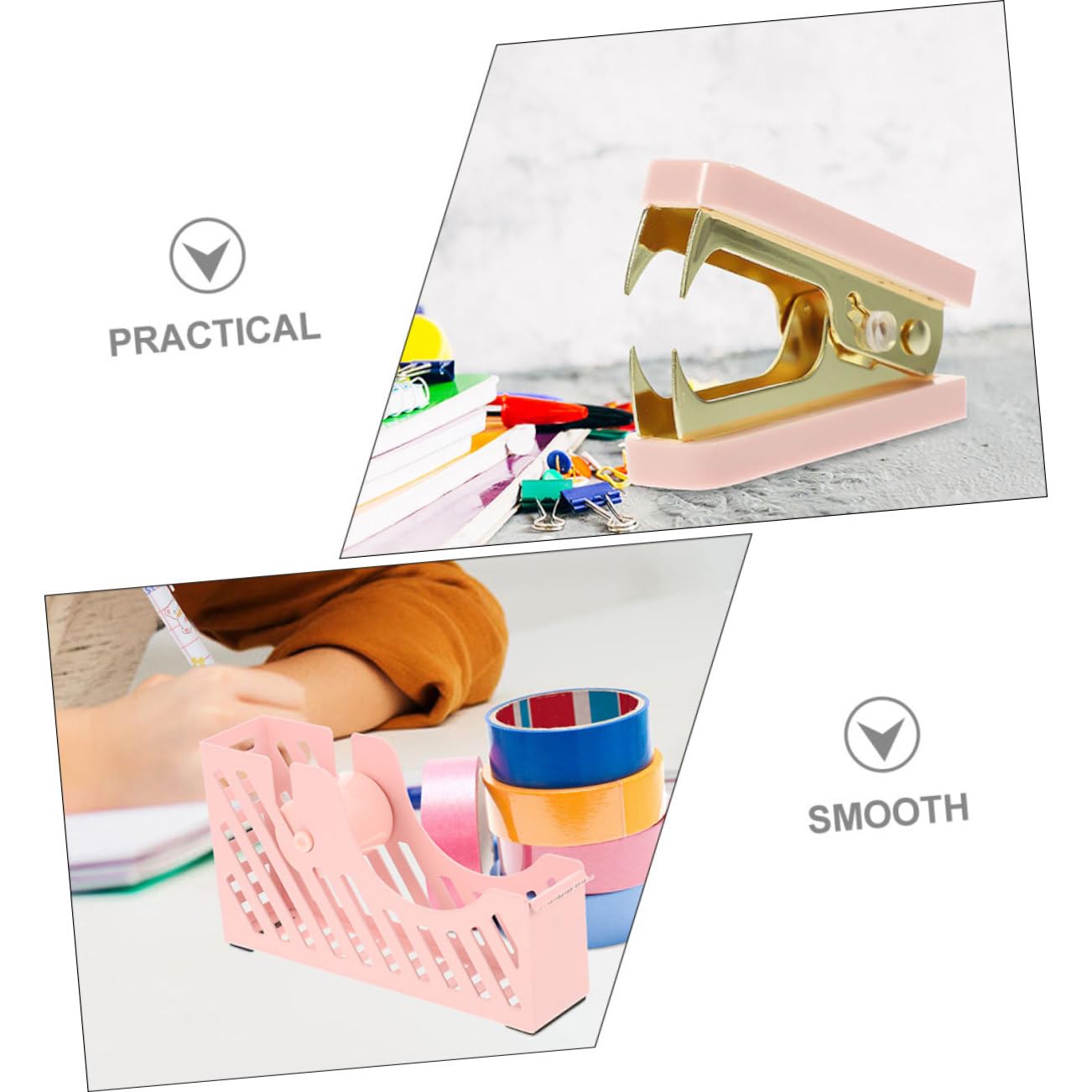 jojofuny 4 Set Forniture per Ufficio con Dispenser per Nastro e Rimuovi Punti Metallici Kit Accessori Eleganti per Scrivania e Leggero per Attività Domestiche e Lavorative