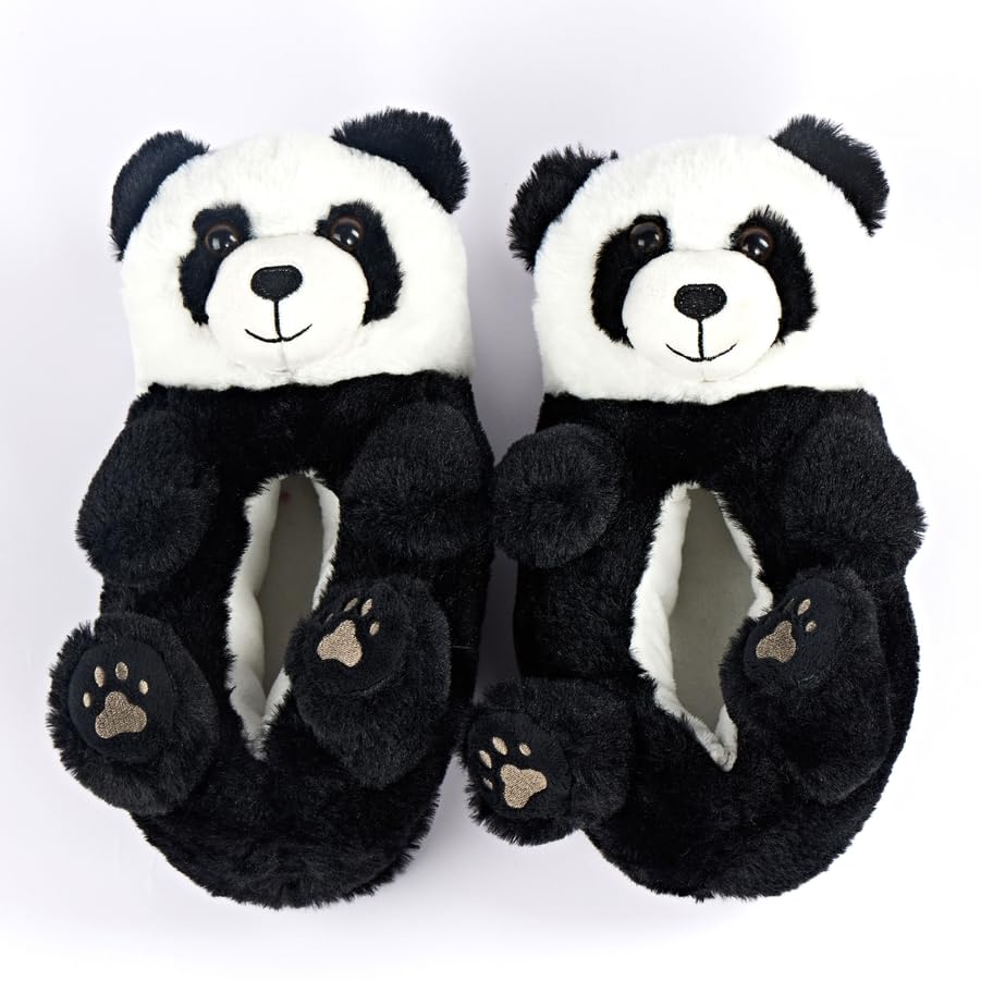 Image of ooohyeah Funny Animal Hug Plush Slippers for Women, Novelty Cute Cozy Warm Slippers with Non-Slip Grips