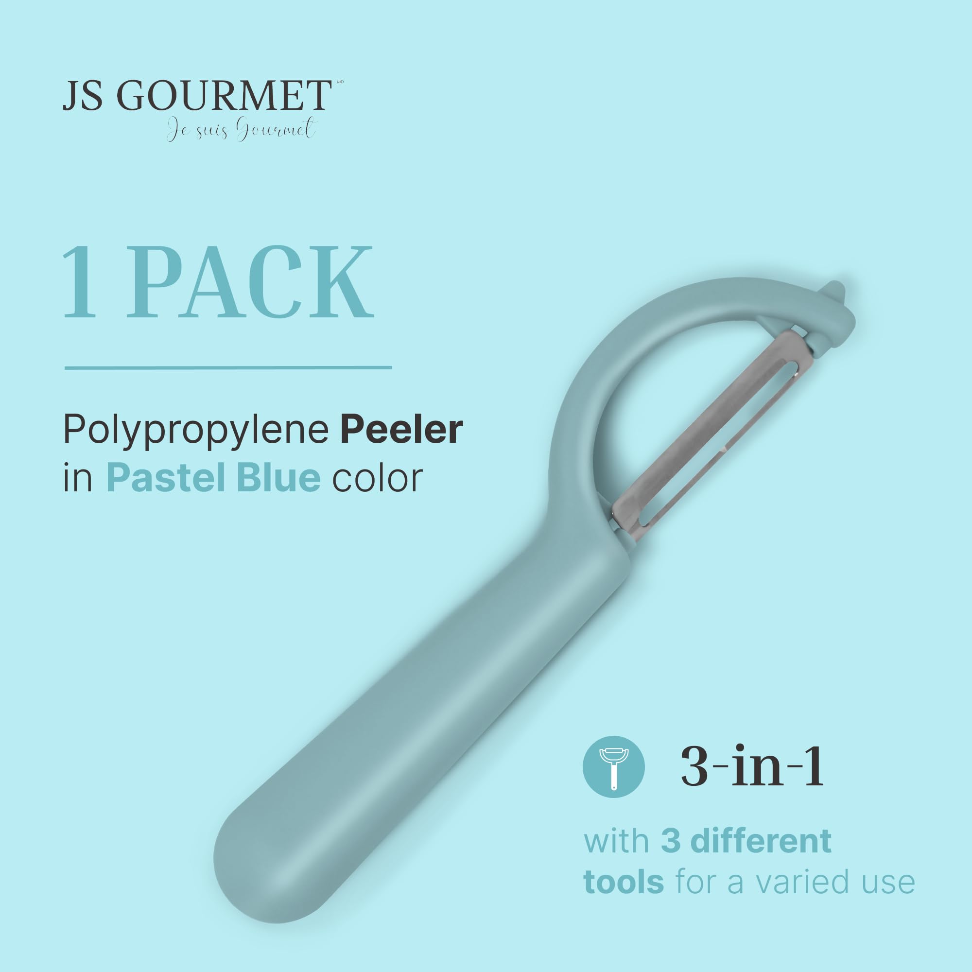 Swivel Vegetable Peeler with Built-in Eye Remover – Stainless Steel Blade with Comfortable Handle, Fruit and Vegetable Slicer, Potato and Carrot Cutter – Kitchen Tools & Accessories – Pastel Blue