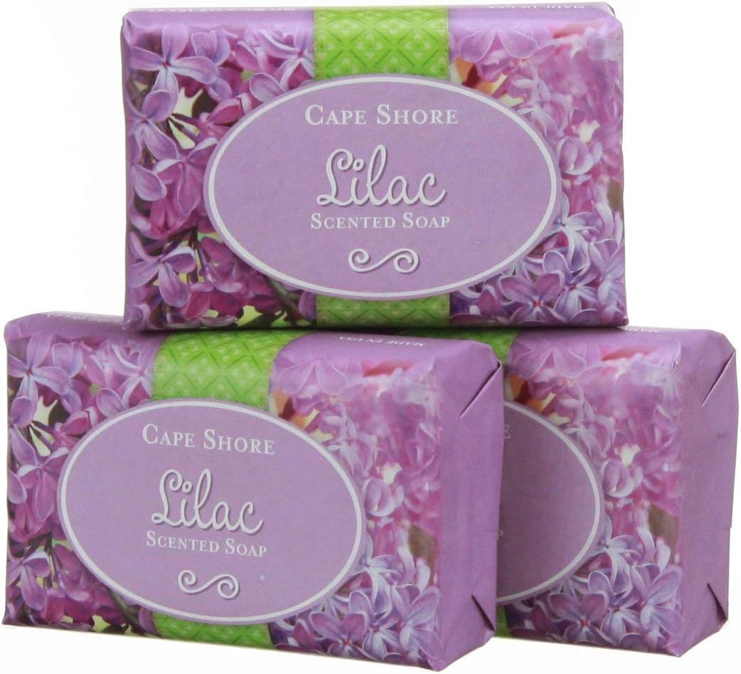 Lilac Scented Bar Hand Soap, Pack of 3 Individual Bars, Cape Shore