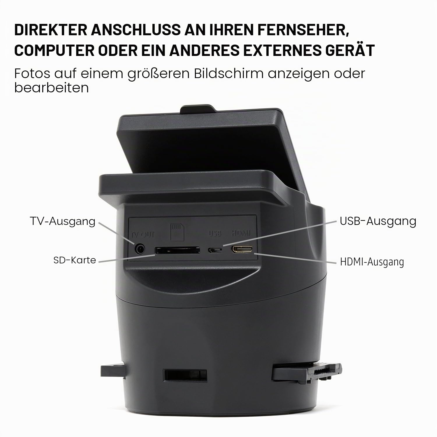 KODAK Digital Film Scanner 35mm 126 110 Super 8 8mm JPEG 3,5-Zoll LC-Display EasyLoad RODFS35 Schwarz