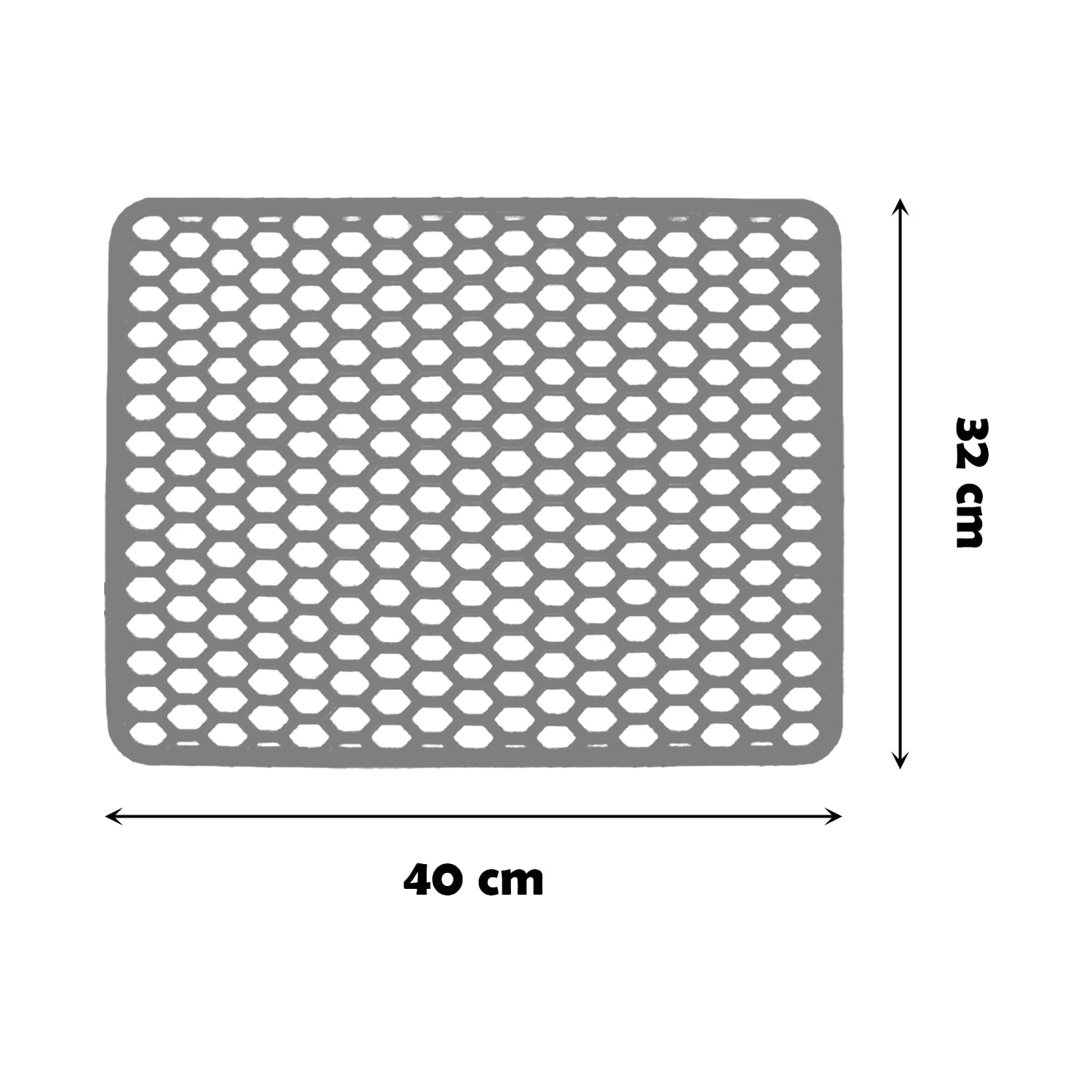 Casalinghi Sicignano - Juego de Alfombrillas Goma, Esterilla Escurreplatos Multiusos, Resistente, 40 x 30 cm, Blanca
