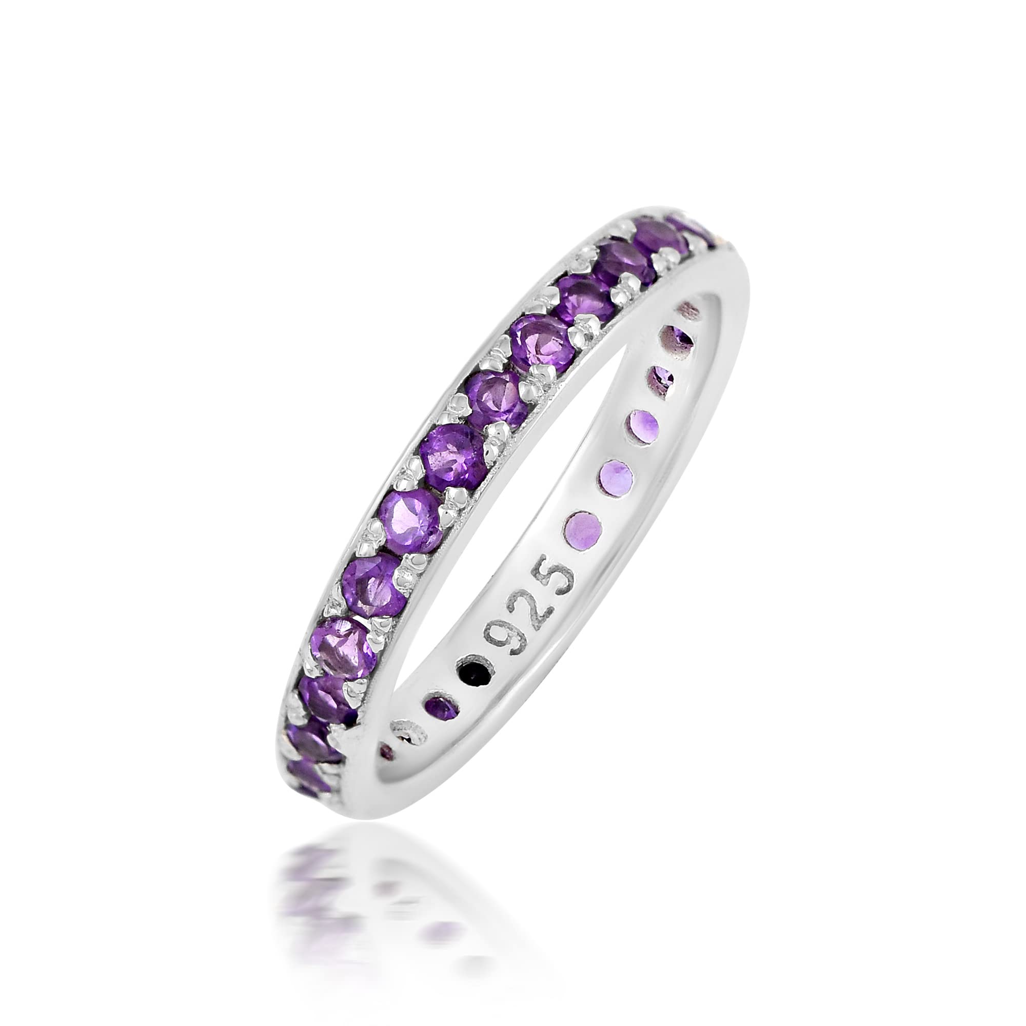 AZURFA Amethyst Gemstone 925 Sterling Silver Eternity Band Ring, Perfect Valentines gift for Her, 6 Months Warranty & Authenticity Certificate -16 (B0BZYLVTN5) Amazon Price History, Amazon Price Tracker