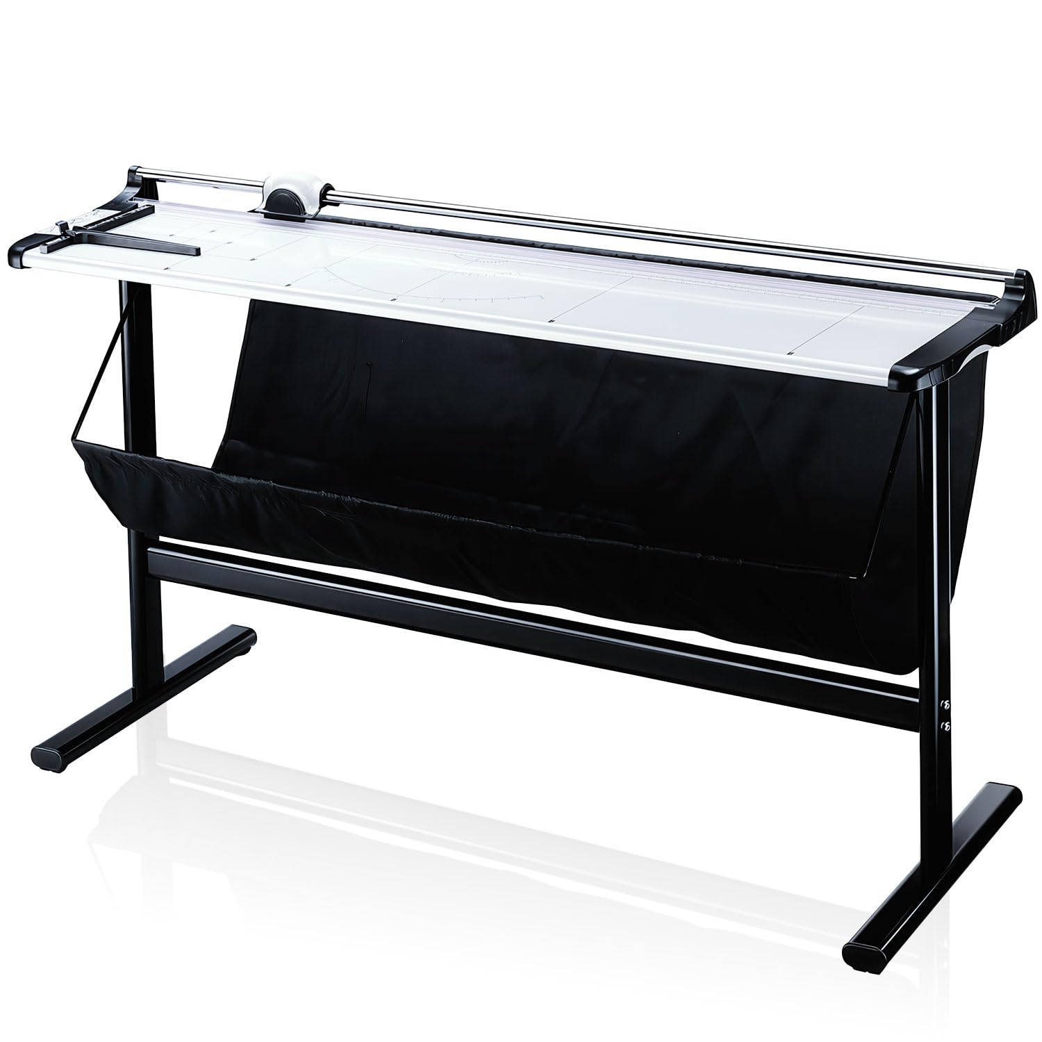Olympia TR 1307 Rollenschneidegerät | Papierschneider Din A0 | 1300 mm Arbeitsbreite | Schneidemaschine Papier | bis zu 7 Blätter | Papierschneidemaschine mit Auffangbehälter & Untergestell | Silber