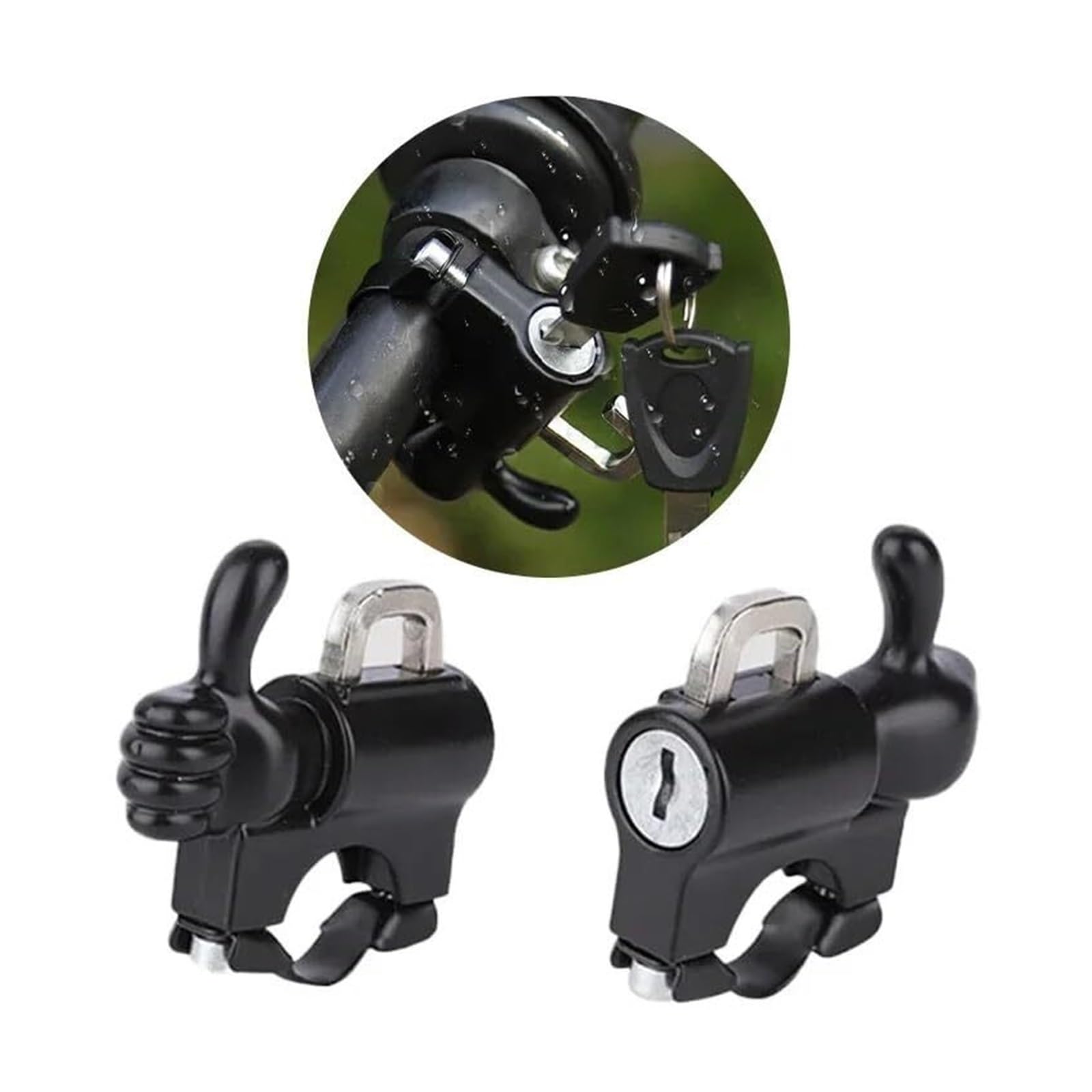 Blocco per elmo a manubrio per moto universale antifurto | Chiave per il blocco del casco con maniglia universale e cilindro a chiave, per una protezione antirifugio.