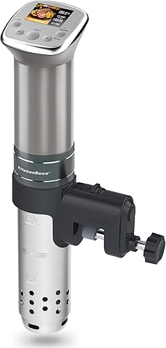 Olla de cocción lenta Sous Vide ultrasilenciosa KitchenBoss - Olla de cocción lenta impermeable IPX7, motor CC, sin escobillas, 1100W, circulador de