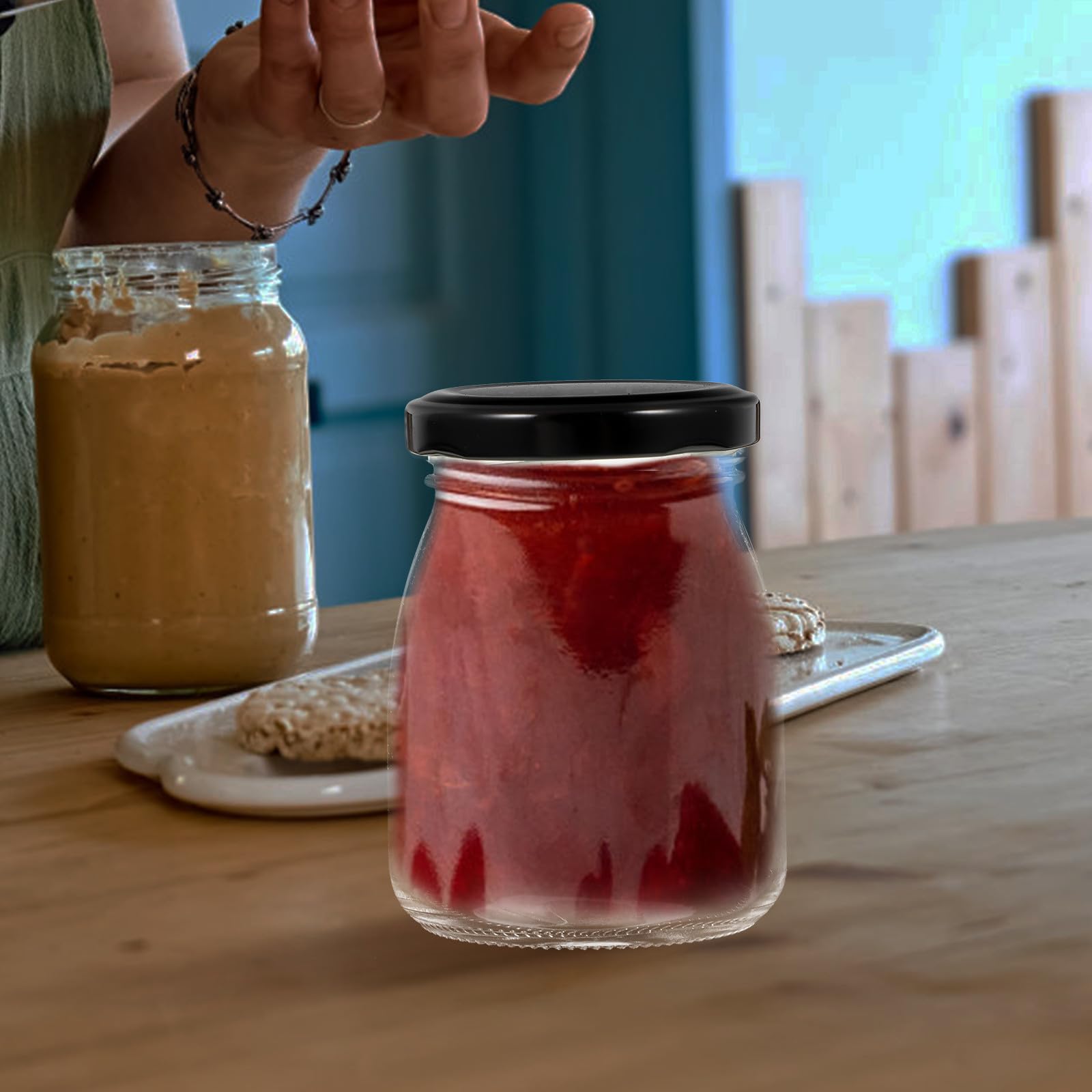 Levemolo Barattoli di Vetro Sigillati per Conservazione Alimenti 10 Pezzi 200ml con Coperchio, Contenitori Ermetici per Yogurt, Budino e Cereali, Barattoli da Cucina per Conservazione