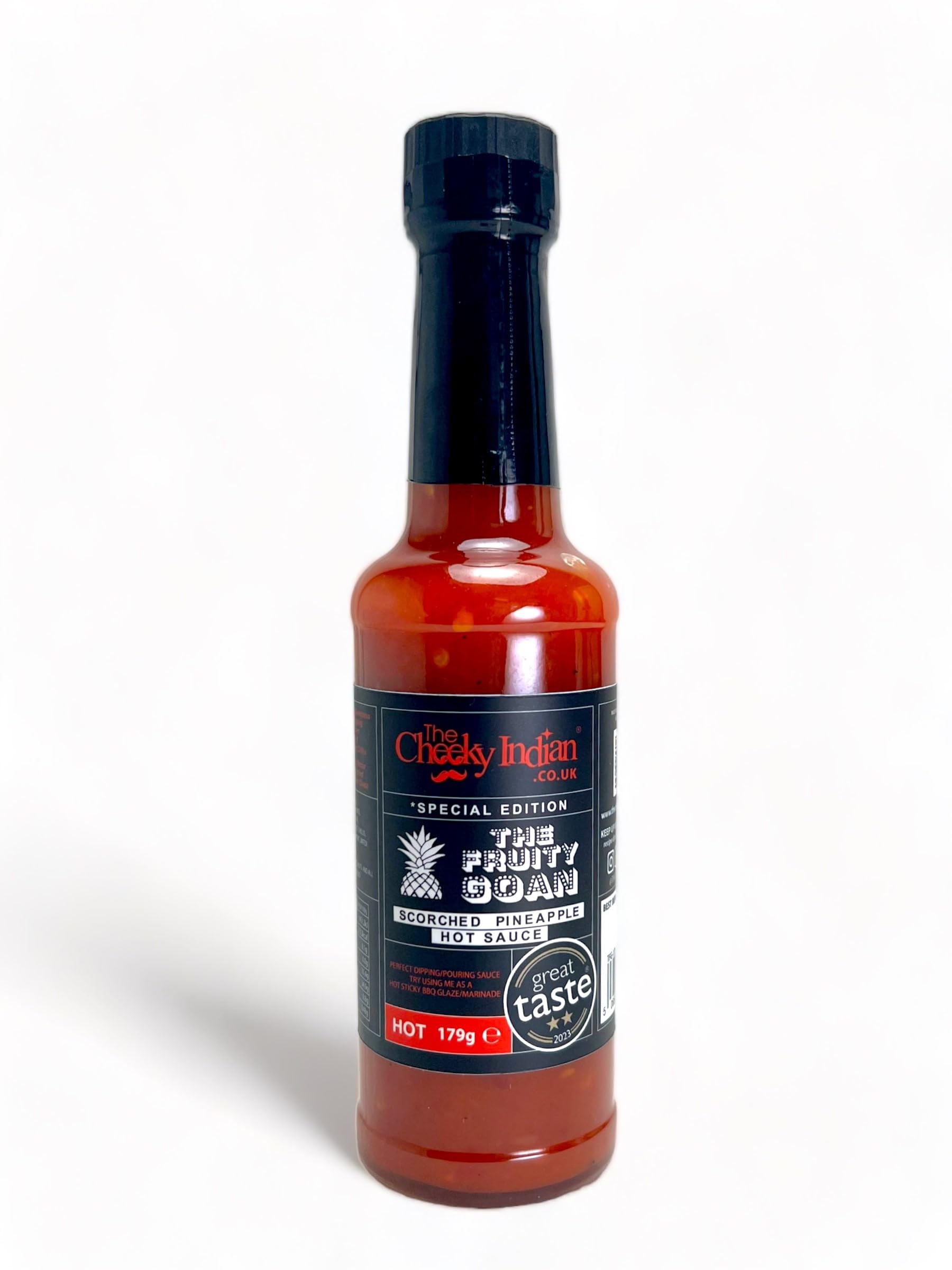 THE CHEEKY INDIAN - The Fruity Goan Hot Sauce 179g, Scorched & Caramelised Pineapple with Scotch Bonnet, Dipping Sauce & Sticky BBQ Marinade, Made in UK, Vegetarian, Dairy & Gluten-Free