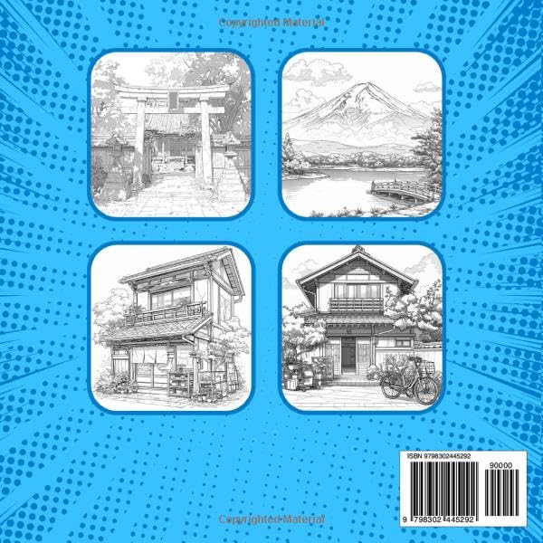 Landscapes Anime Japanese: Coloring book for adults, beautiful landscapes of Japanese anime and manga, anti-stress coloring book, a book for relaxation image 3