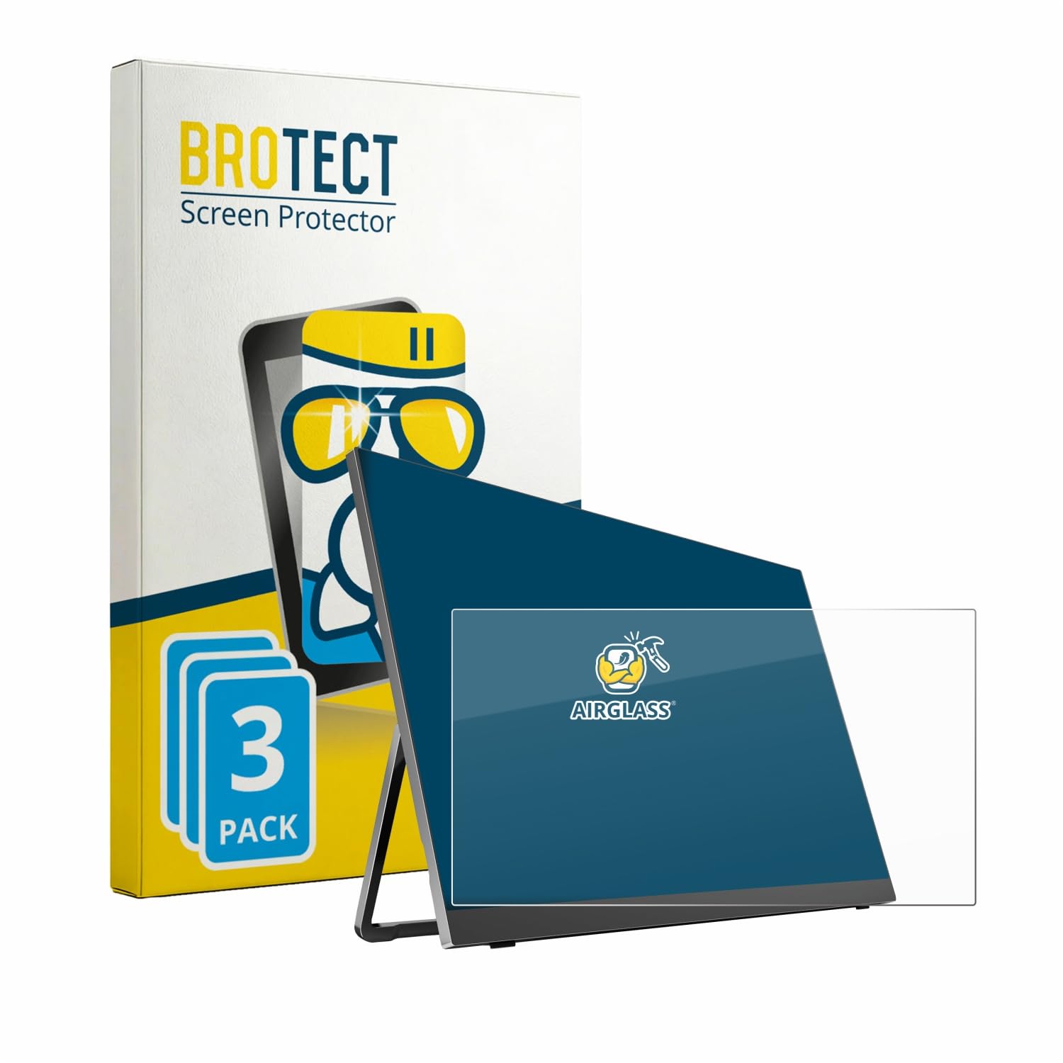 BROTECT Protector Pantalla Cristal para Yodoit PTM18 18.5" Protector Vidrio (3 Unidades) - [Dureza 9H, Anti-Arañazos]